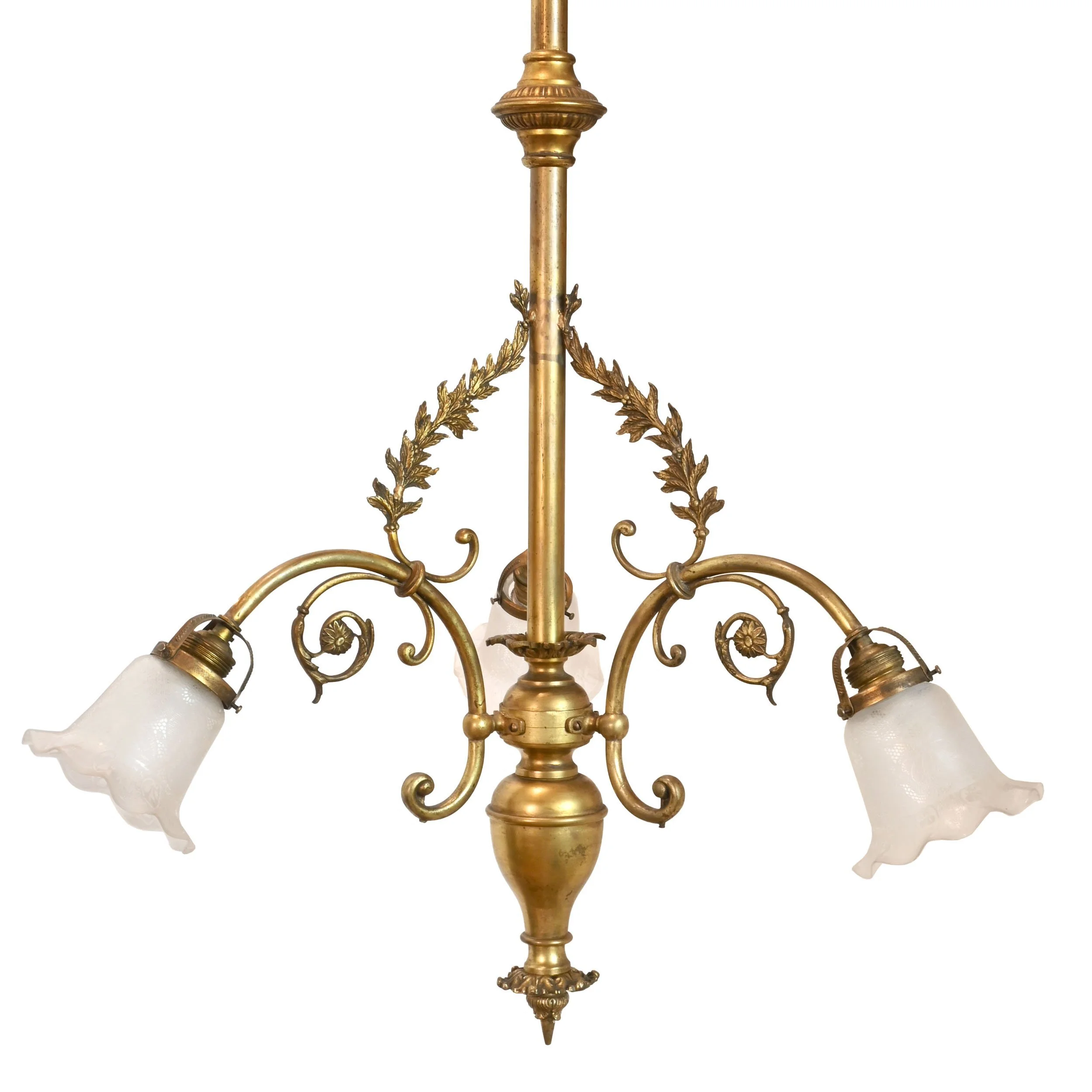 24665+brass+early+electric+leafy+chandelier+with+lacey+shades+1.jpg