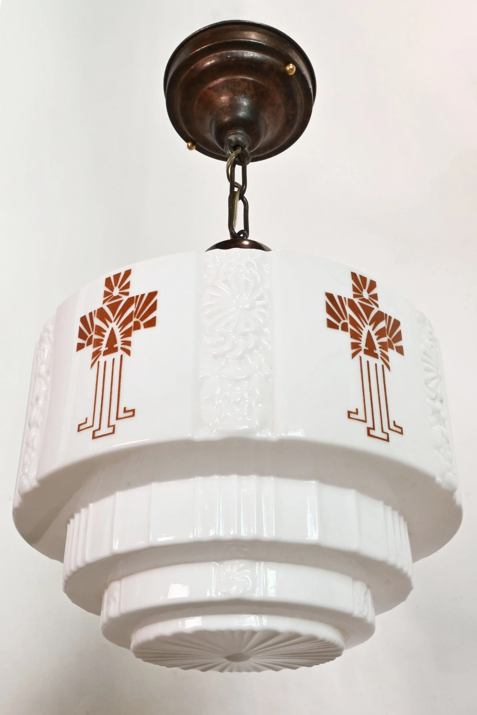 24401+short+deco+skyscraper+shade+with+brown+stencil++on+antique+brass+pendant+2.jpg