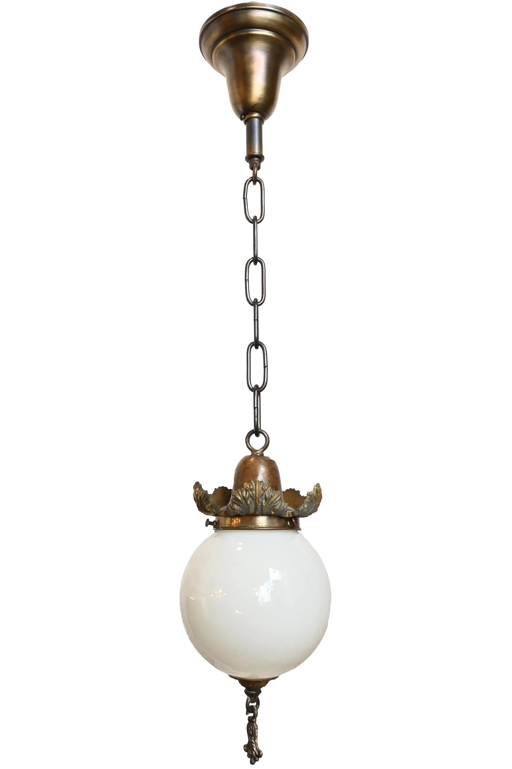 24976+petite+bronze+acanthus+leaf+pendant+with+milk+glass+globe+2.jpg