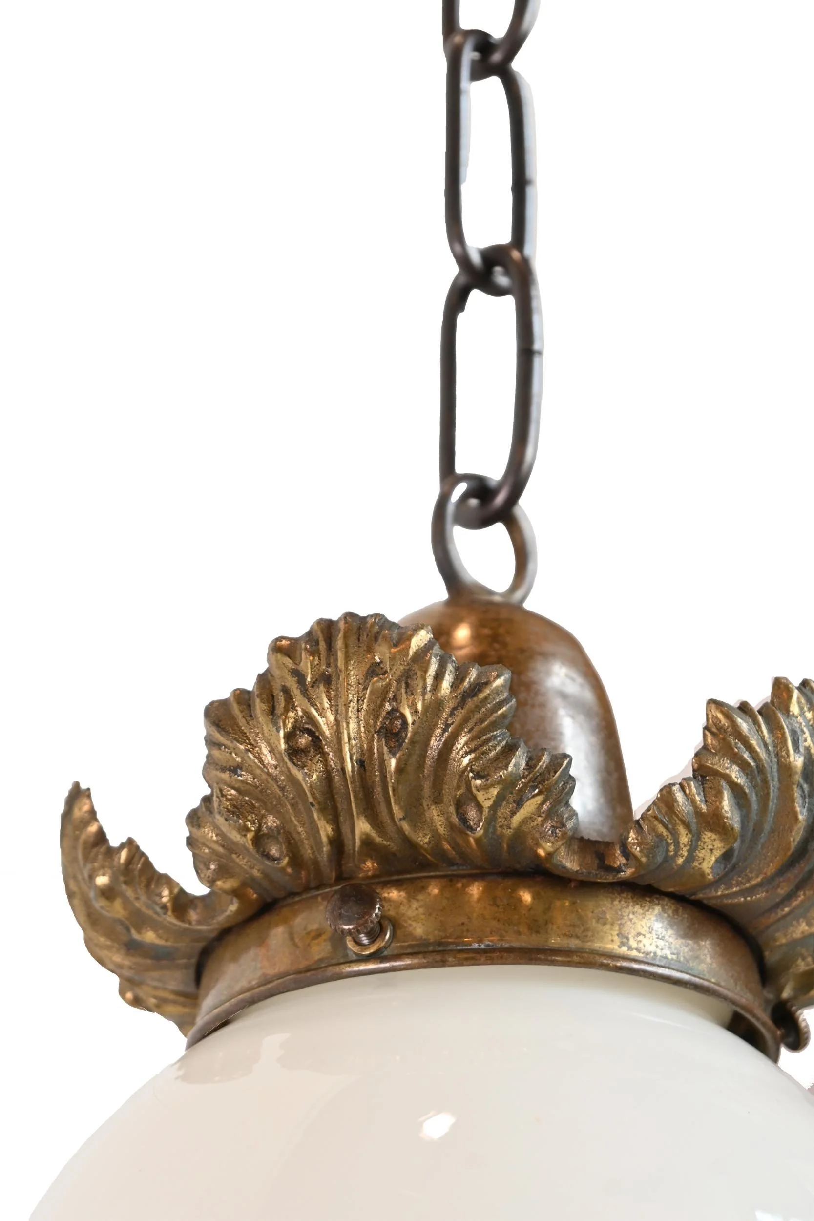 24976+petite+bronze+acanthus+leaf+pendant+with+milk+glass+globe+3.jpg
