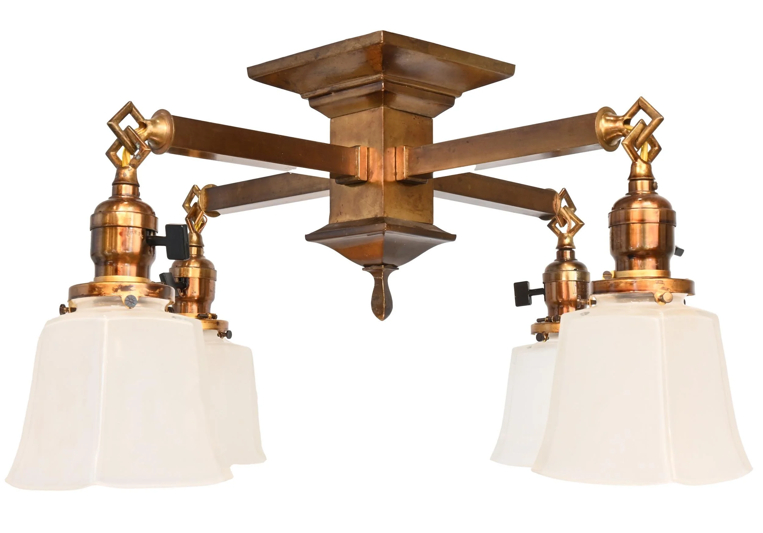 26027+flush+brass+mission+with+bell+frosted+shades+2.jpg