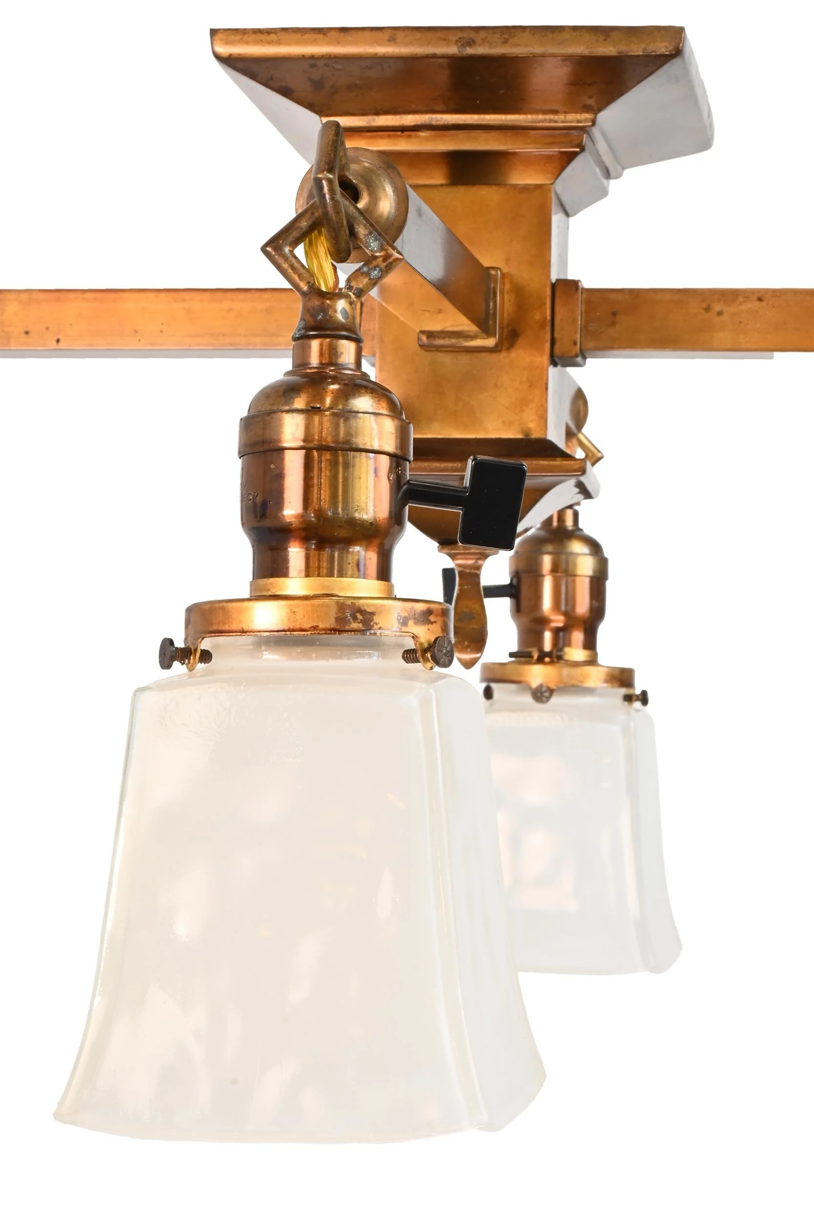 26027+flush+brass+mission+with+bell+frosted+shades+1.jpg