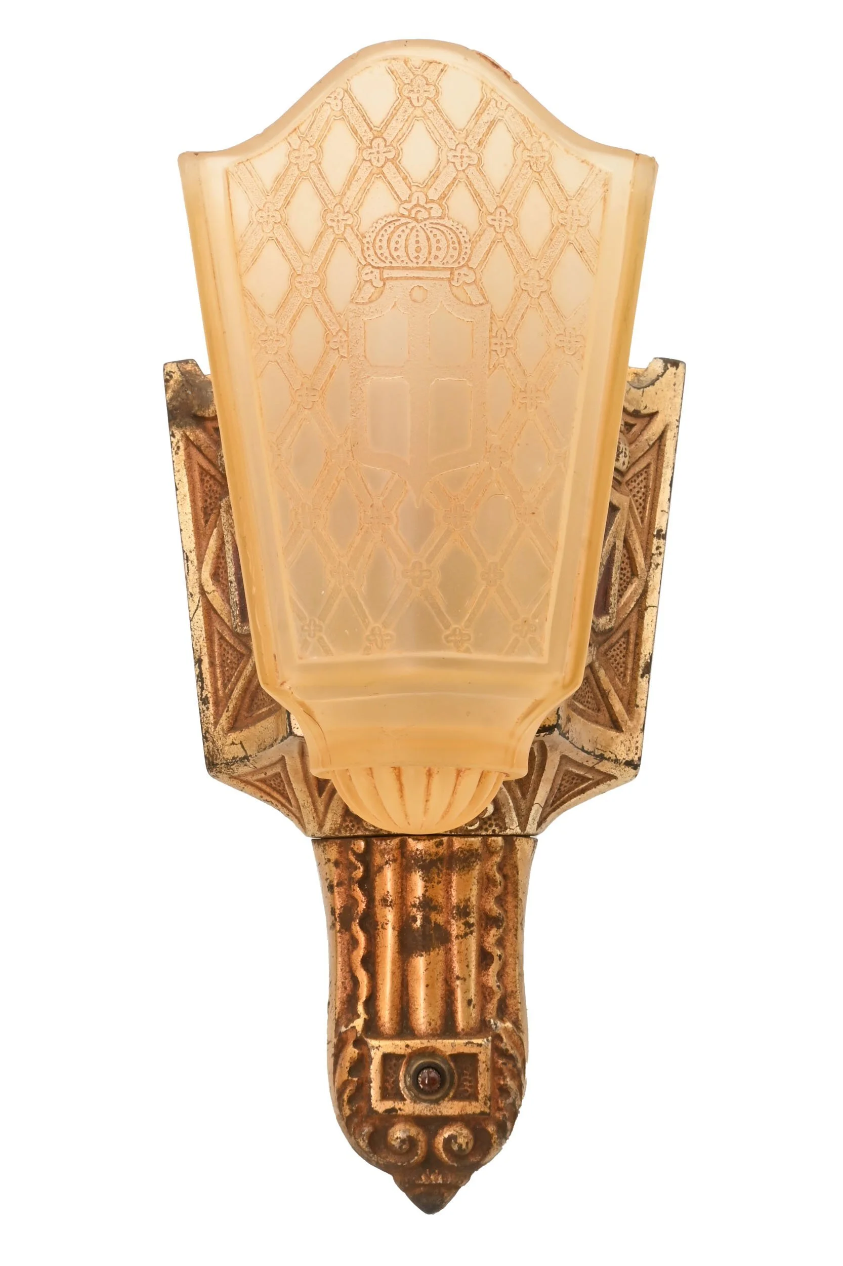 26009+moe+bridges+cast+iron+tudor+slip+shade+sconce+pair+5.jpg