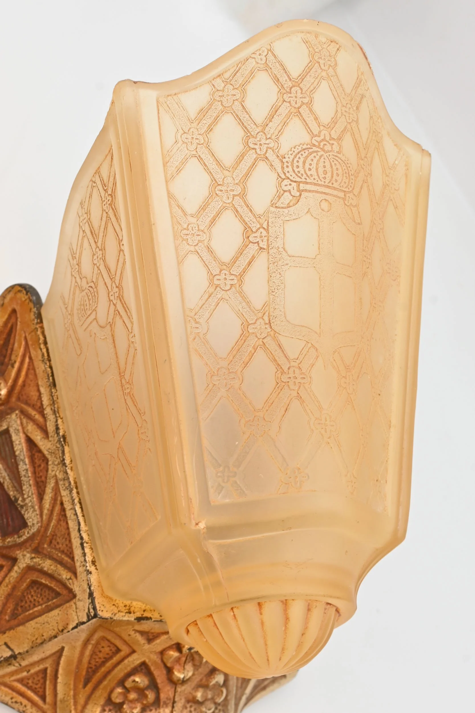 26009+moe+bridges+cast+iron+tudor+slip+shade+sconce+pair+3.jpg
