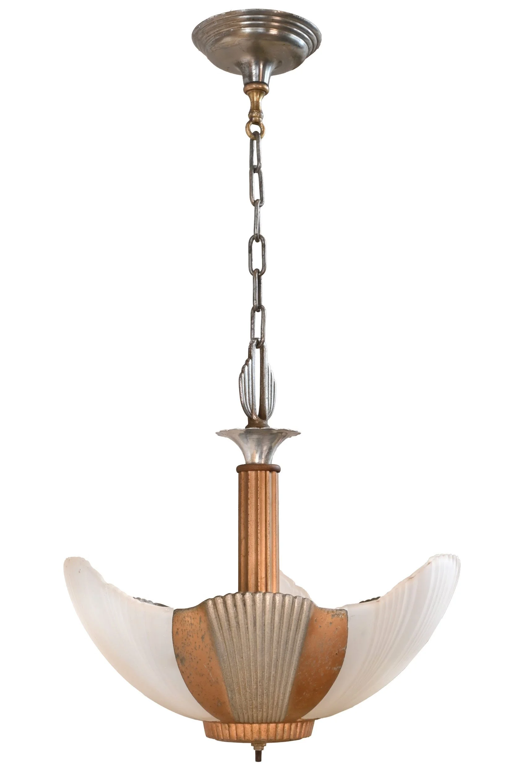 26052+art+deco+silver+and+gold+three+slip+shade+chandelier+2.jpg