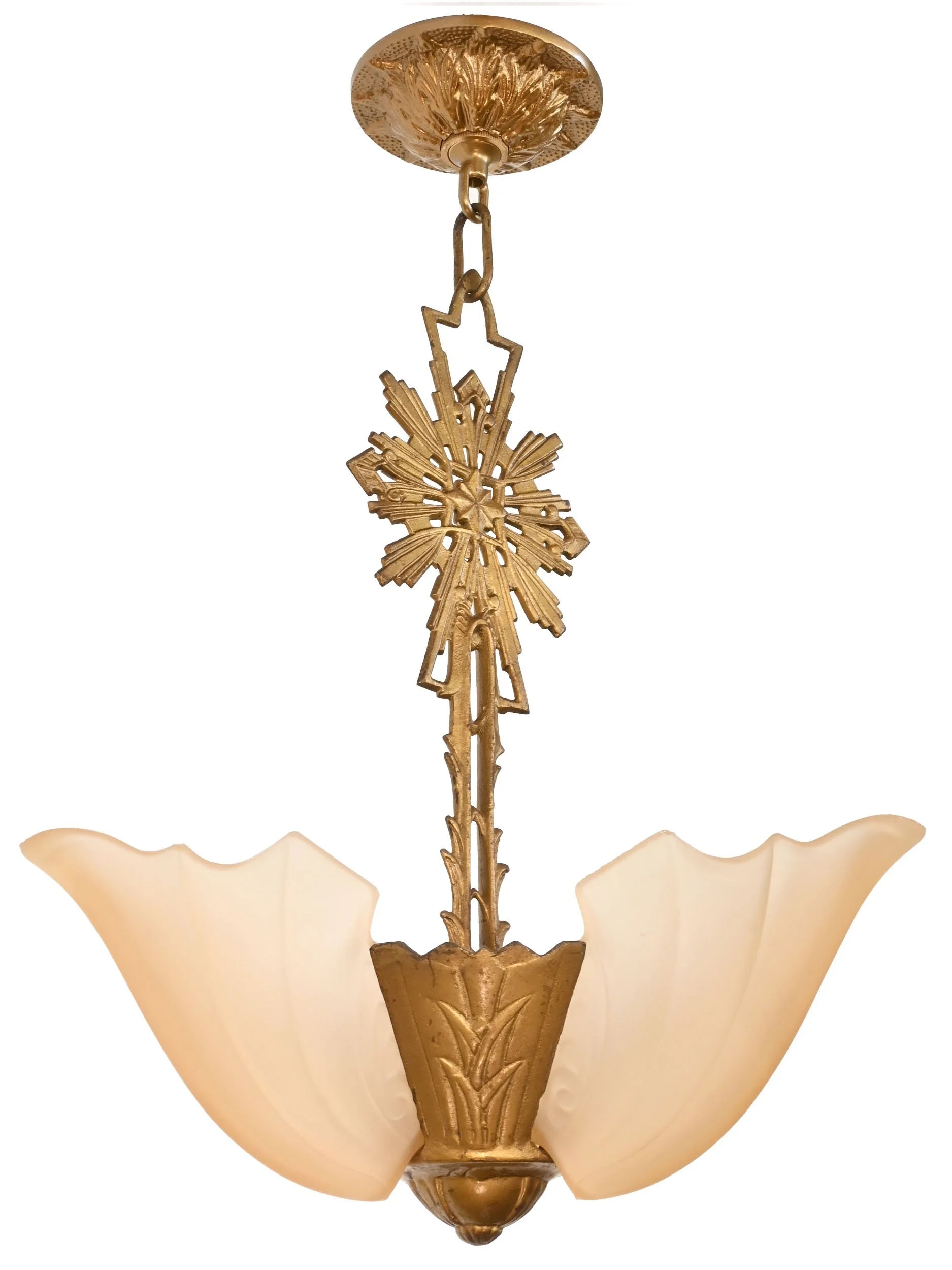 26071+art+deco+sunburst+cast+iron+three+slip+shade+chandelier+2.jpg