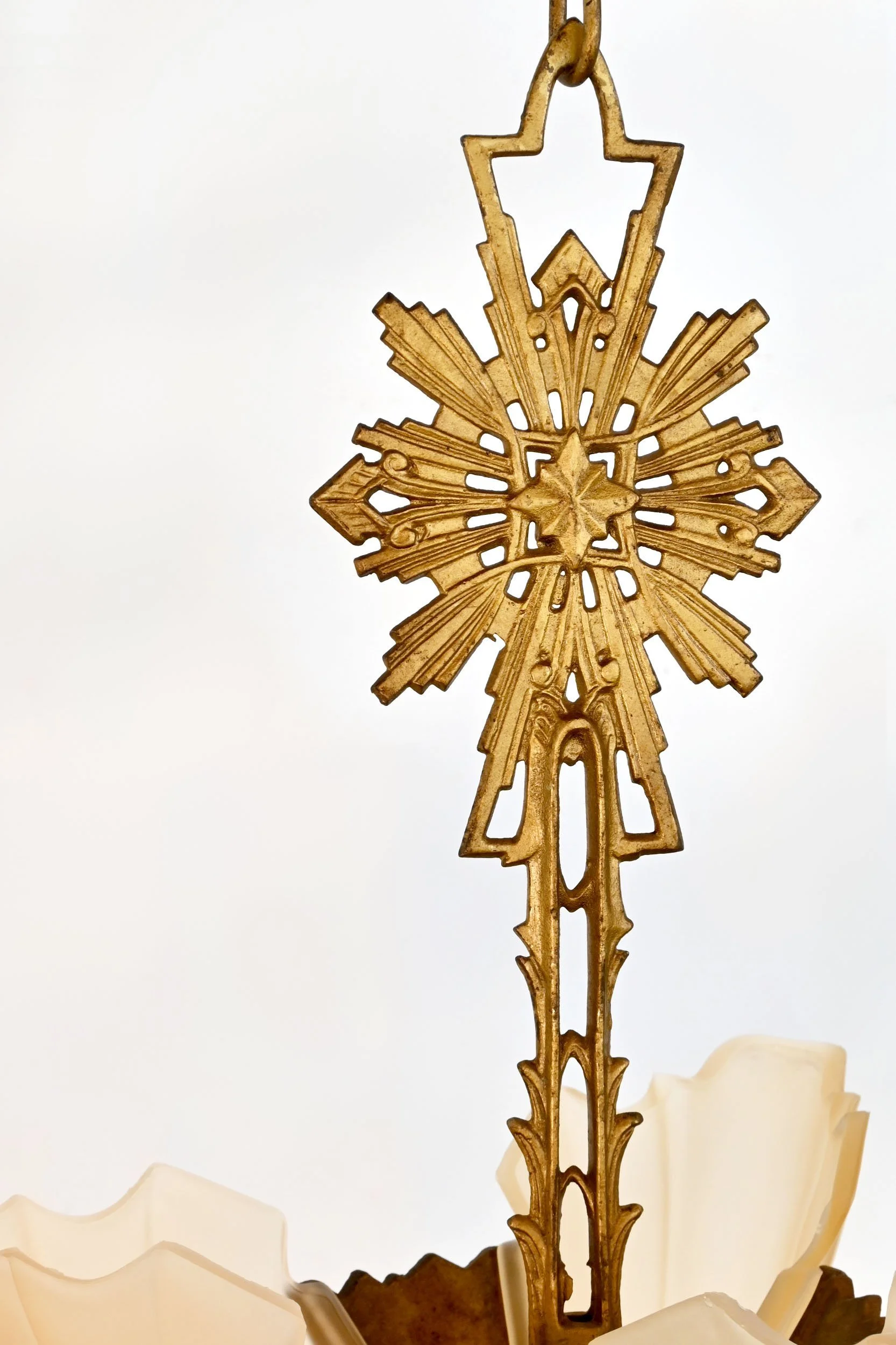 26071+art+deco+sunburst+cast+iron+three+slip+shade+chandelier+4.jpg