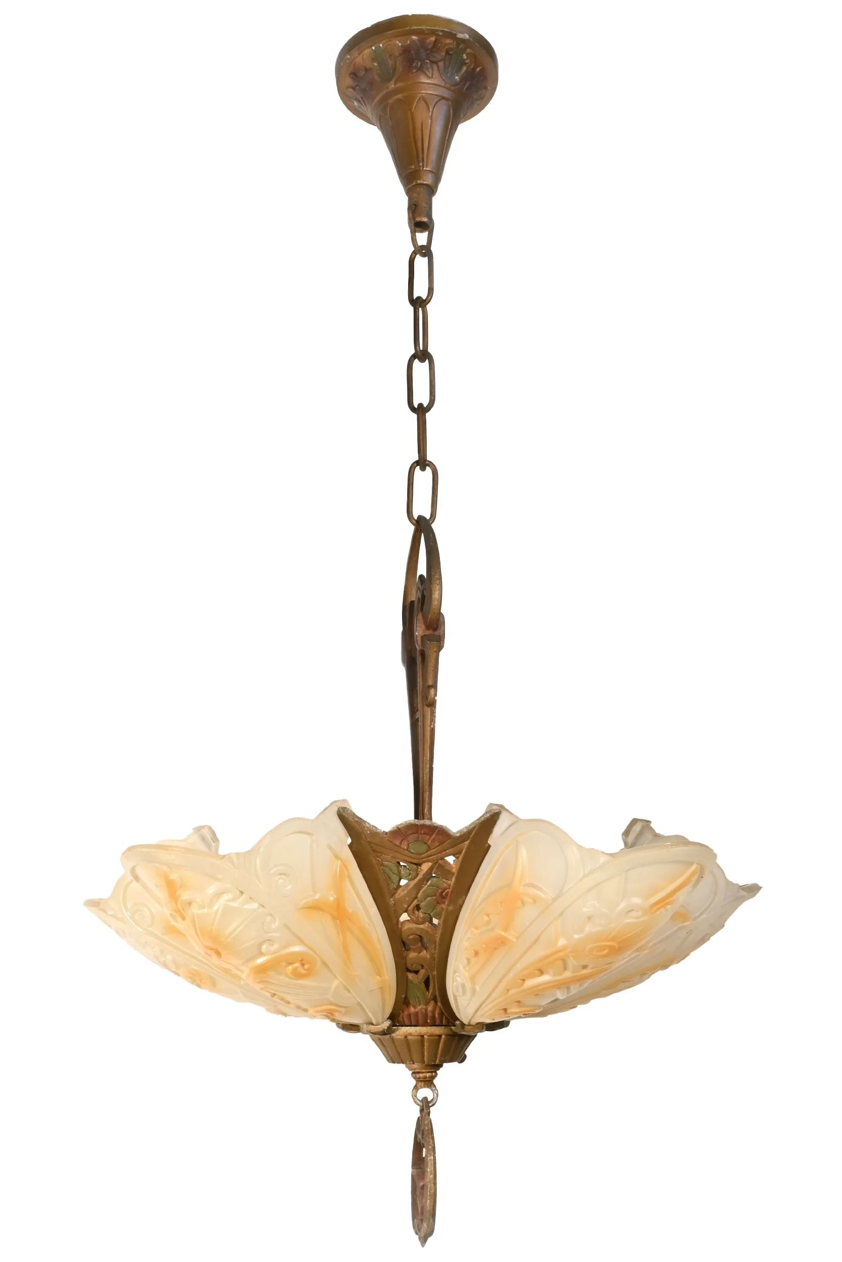 26023+lincoln+aluminum+five+slip+shade+chandelier+2.jpg