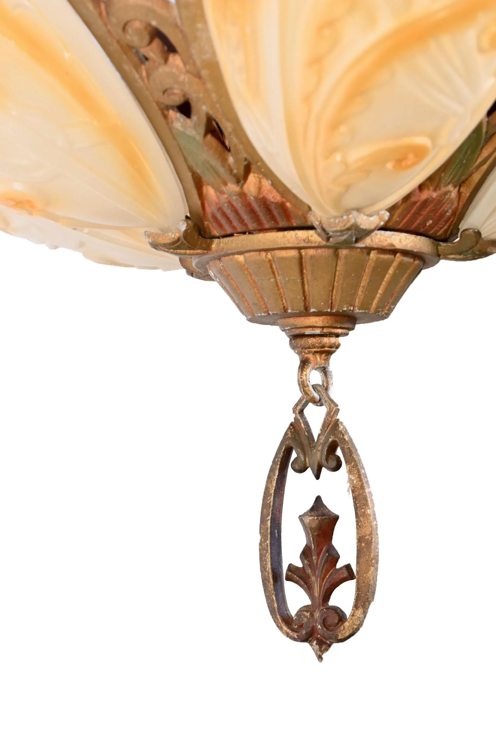 26023+lincoln+aluminum+five+slip+shade+chandelier+5.jpg