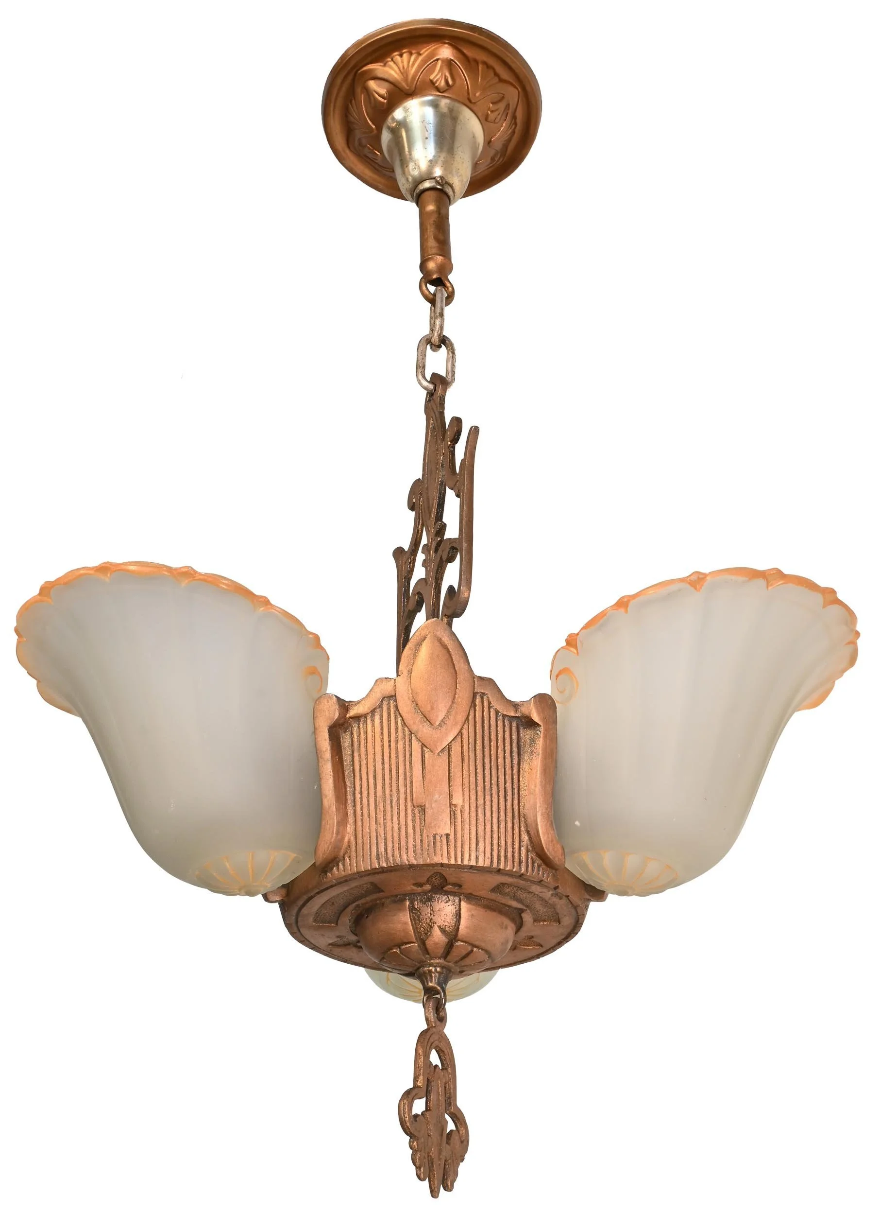 26073+gold+tip+slipshade+copper+gilt+chandelier+3.jpg