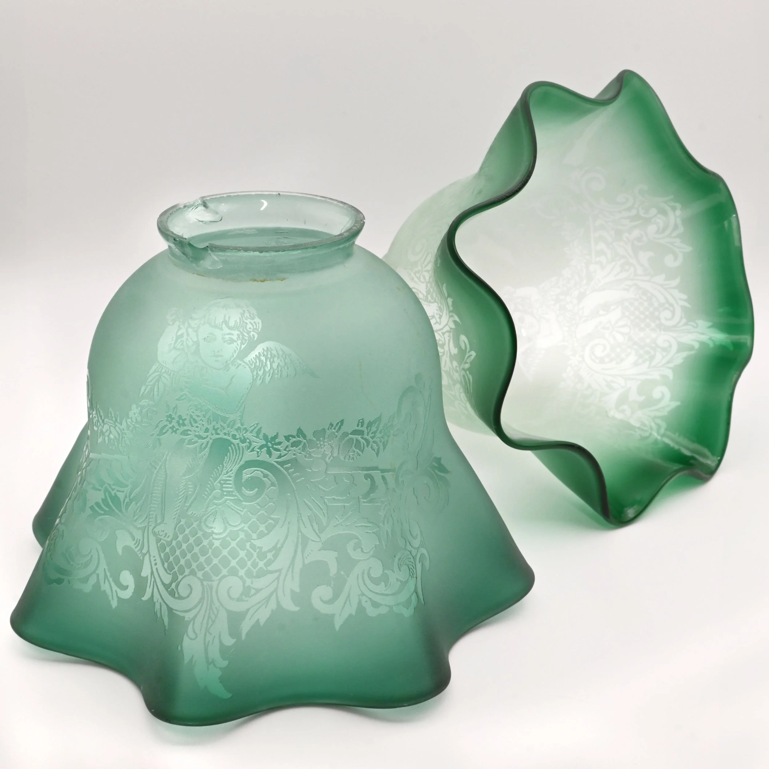 26061+pair+of+teal+frosted+shades+with+etched+cherub+1.jpg
