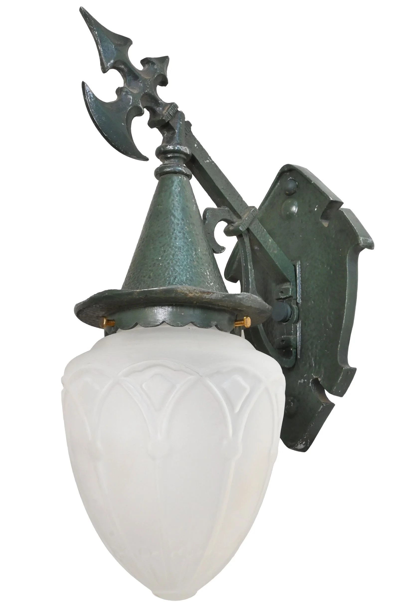 26131+battle+axe+aluminum+sconce+with+green+paint+finish+and+gothic+shade+2.jpg