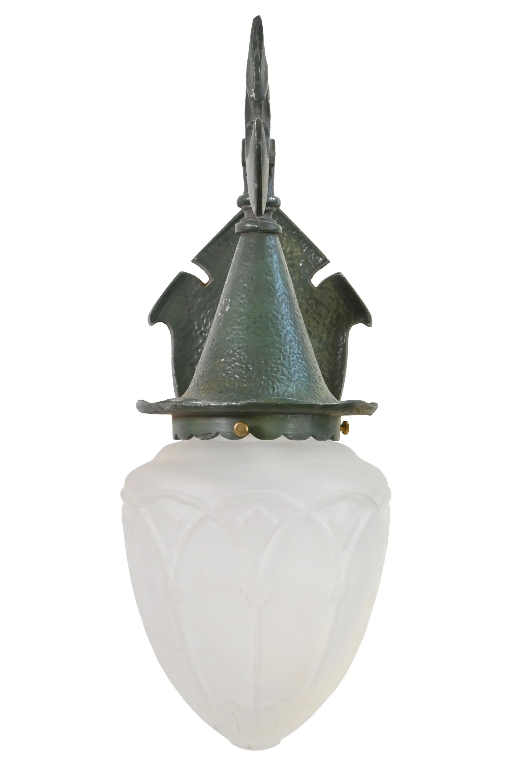 26131+battle+axe+aluminum+sconce+with+green+paint+finish+and+gothic+shade+1.jpg