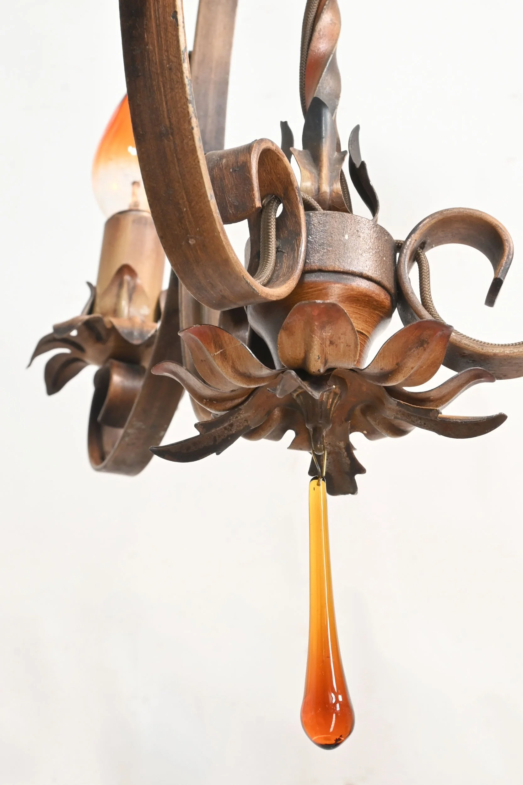 26133+wrought+iron+polychrome+three+candle+chandelier+with+amber+drop+5.jpg