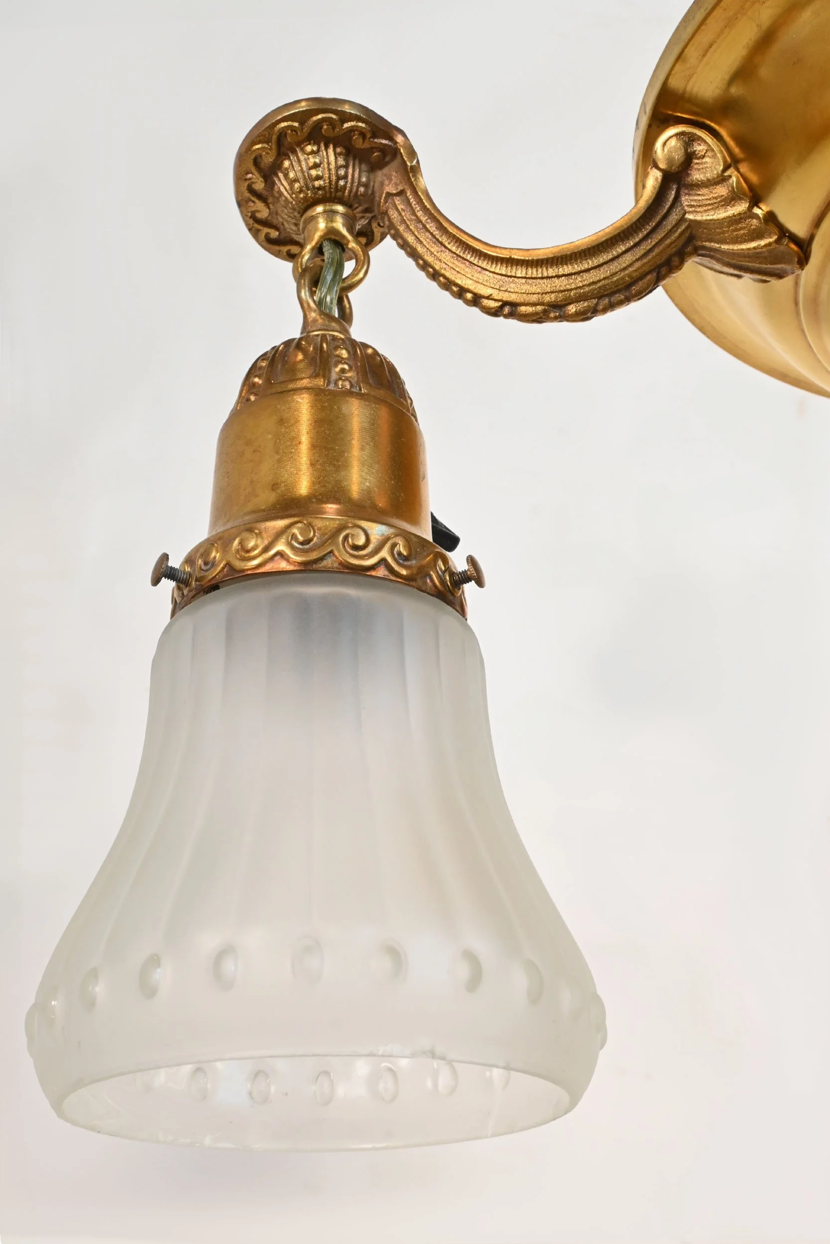 62941+stamped+brass+and+copper+three+arm+pan+fixture+with+wave+pattern+and+frosted+shades+3.jpg