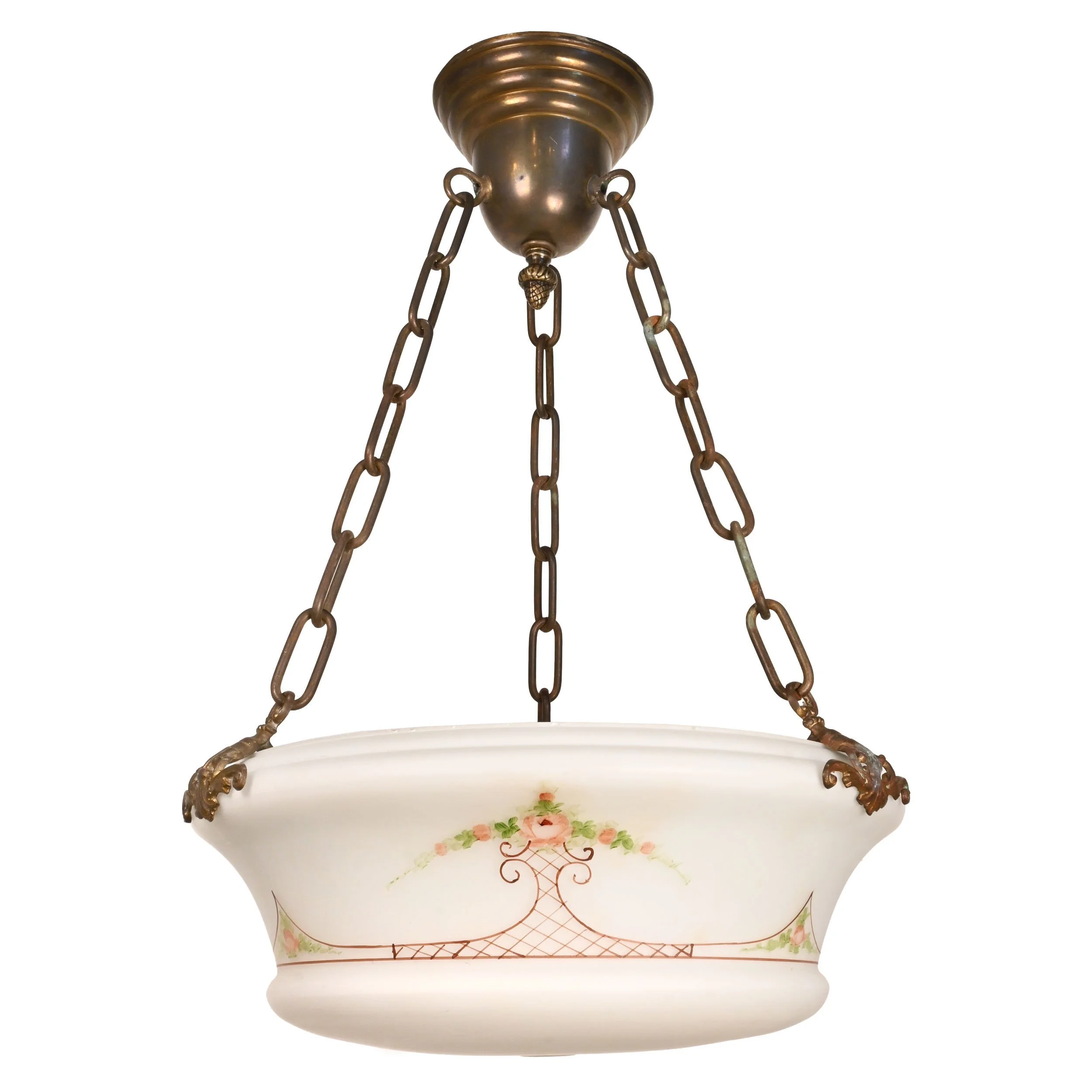 26108+three+chain+hand+painted+white+glass+bowl+chandelier+1.jpg