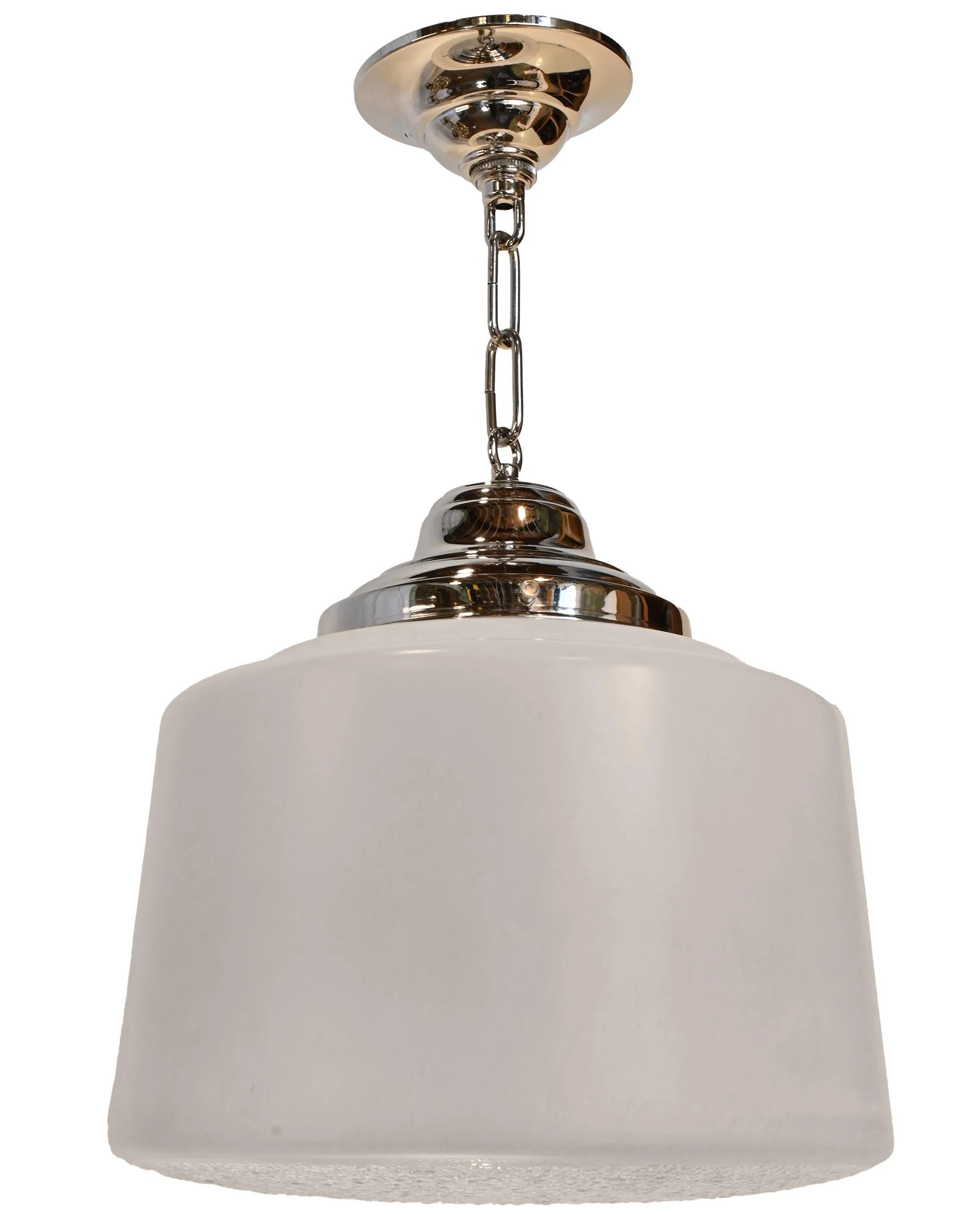 25342+MID+CENTURY+NICKEL+PENDANT+WHITE+SHADE+WITH+PEBBLE+GLASS+BOTTOM+2.jpg