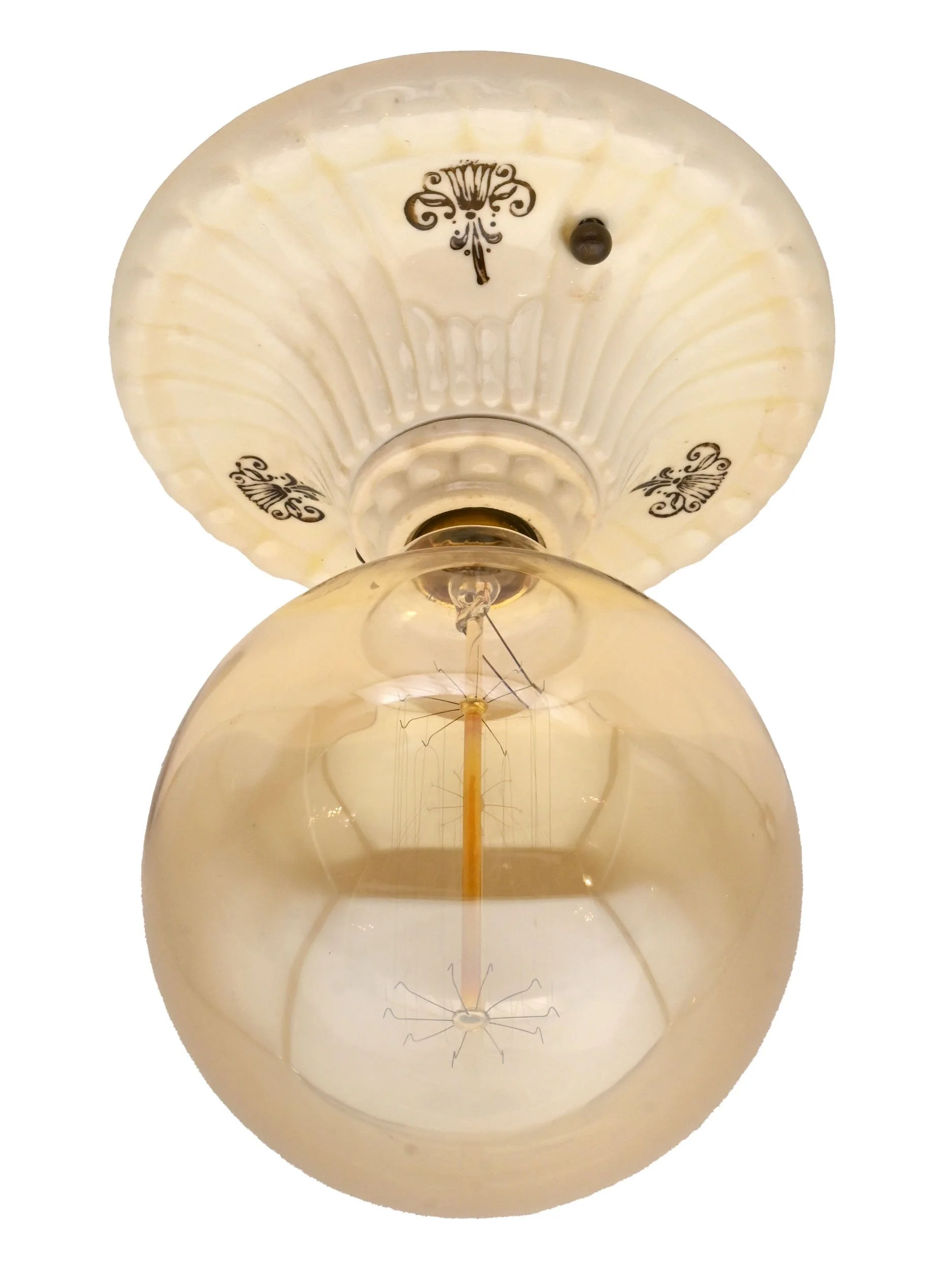 26149+cream+porcelain+bare+bulb+flushmount+with+brown+stenciled+detail+1.jpg