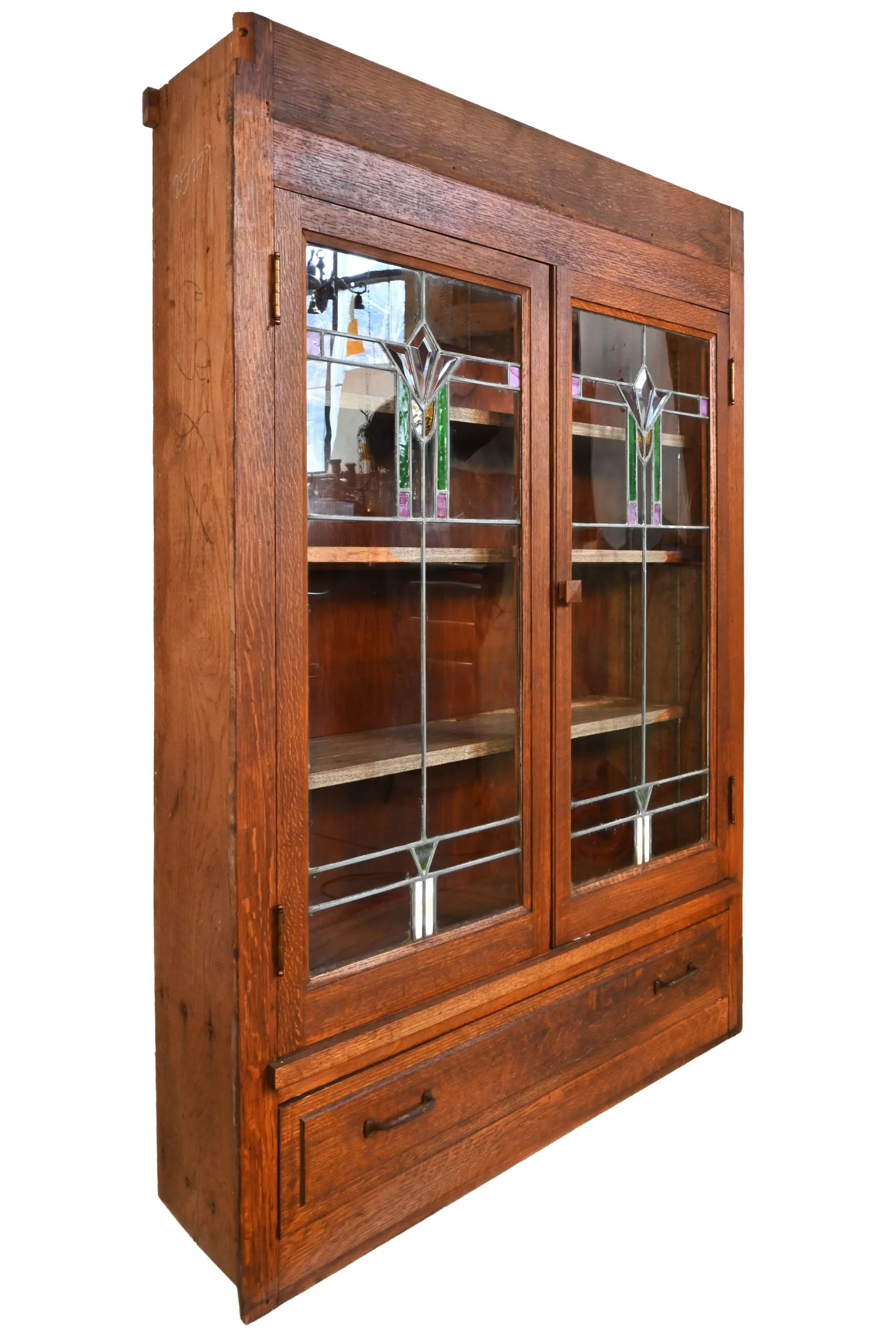 25279+pair+of+built+in+oak+cabinets+with+leaded+glass+doors+2.jpg