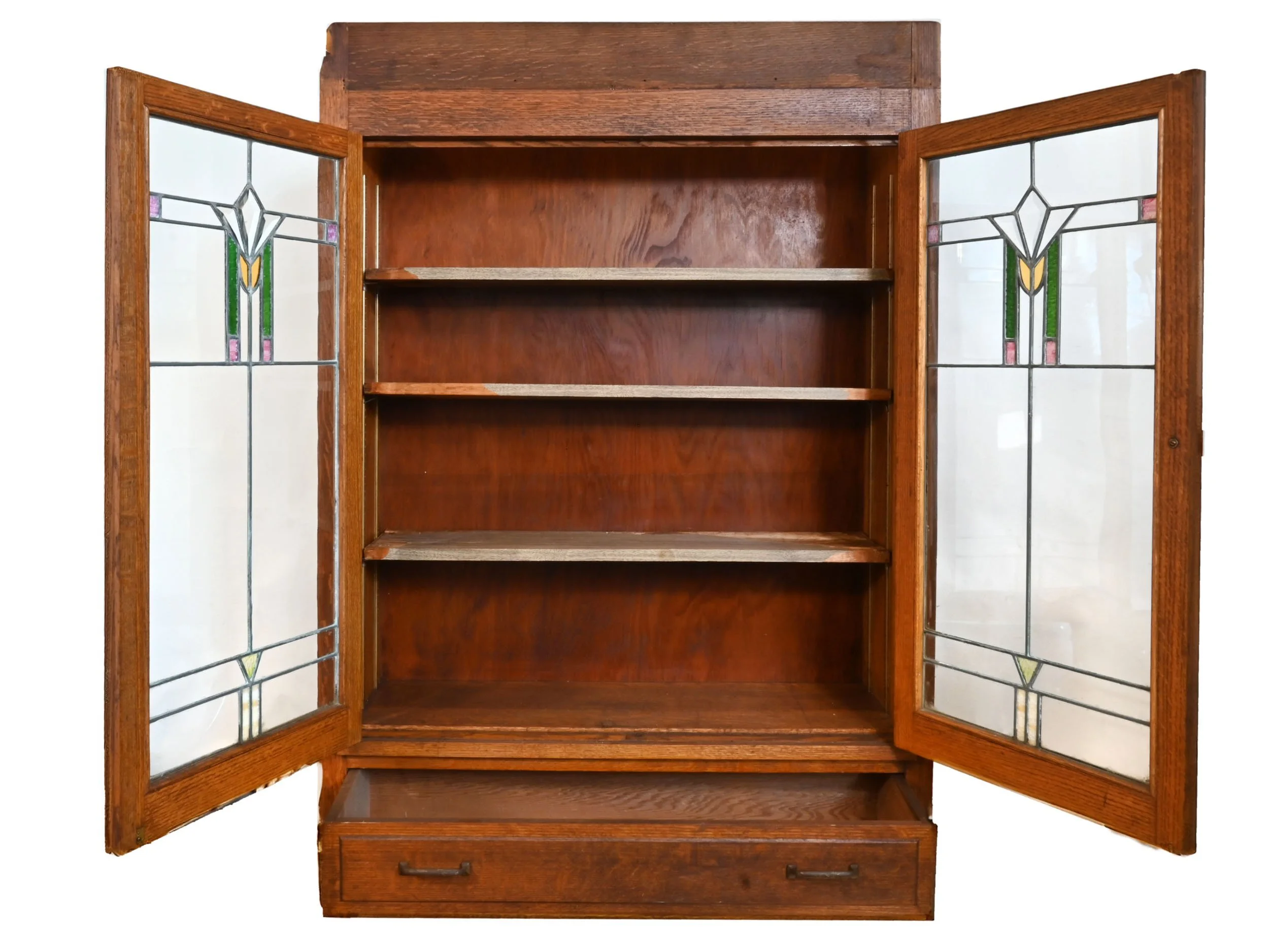 25279+pair+of+built+in+oak+cabinets+with+leaded+glass+doors+4.jpg