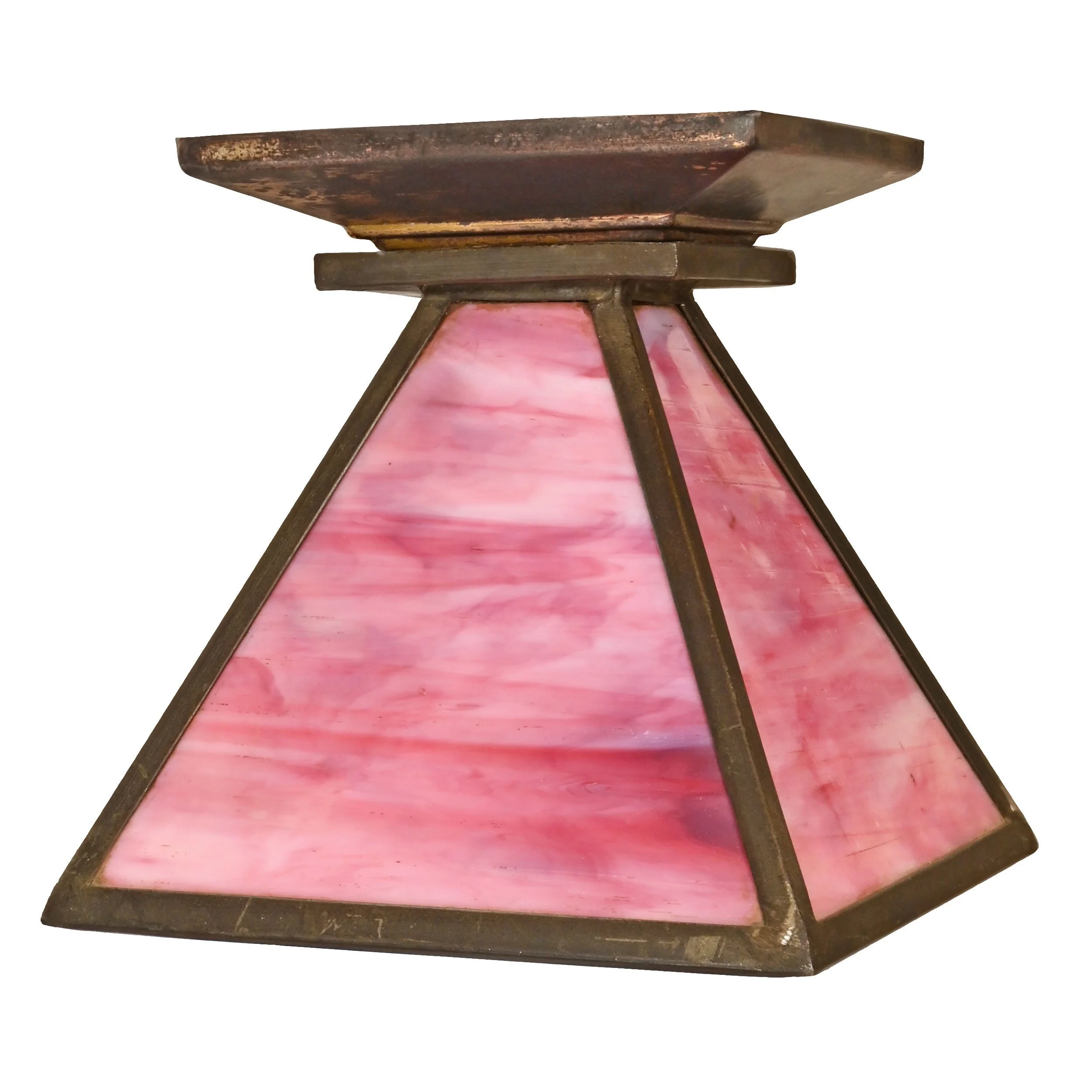 26167+square+pink+slag+glass+arts+and+crafts+flushmount+1.jpg