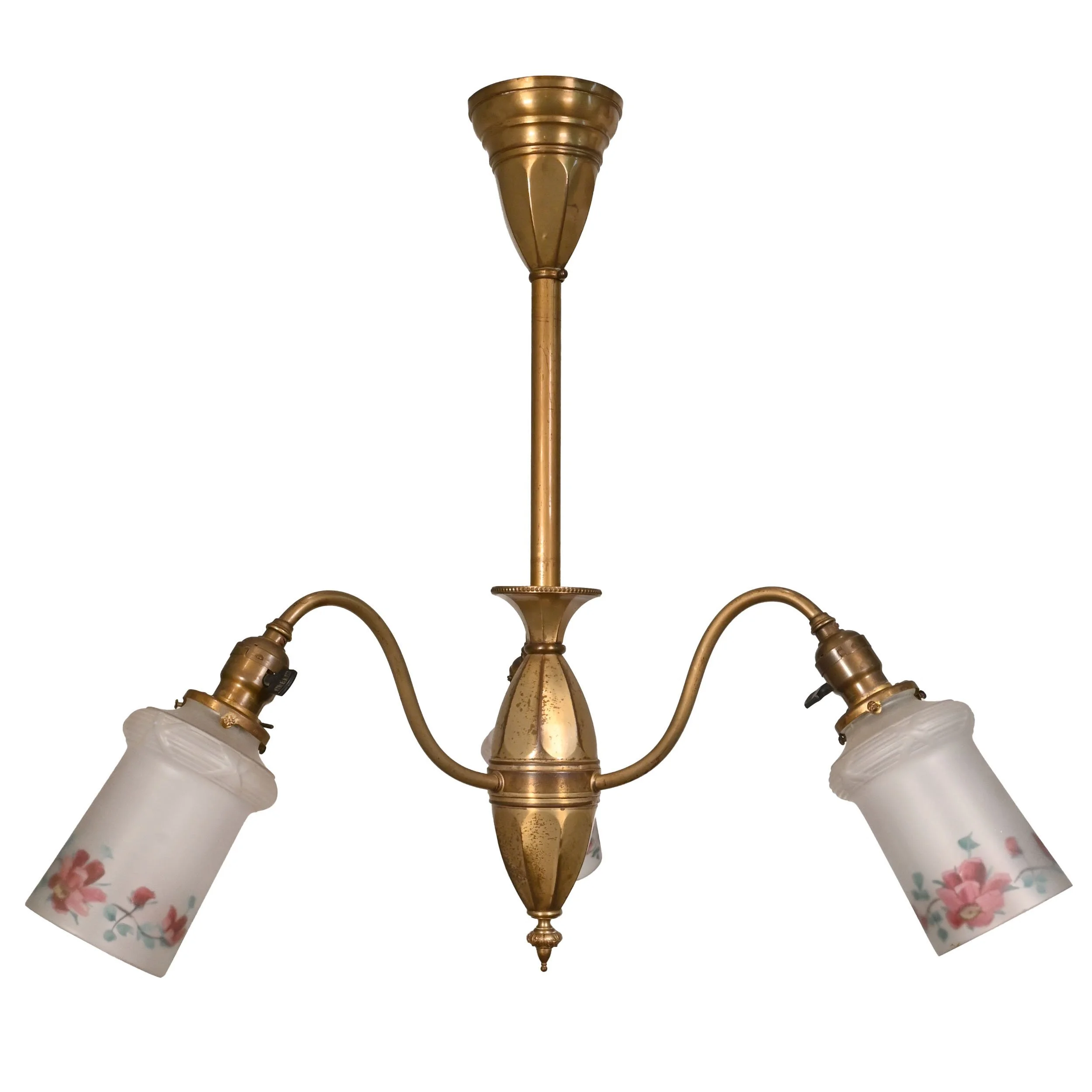 26174+fluted+early+electric+brass+chandelier+with+frosted+floral+reverse+hand+painted+shades+2.jpg