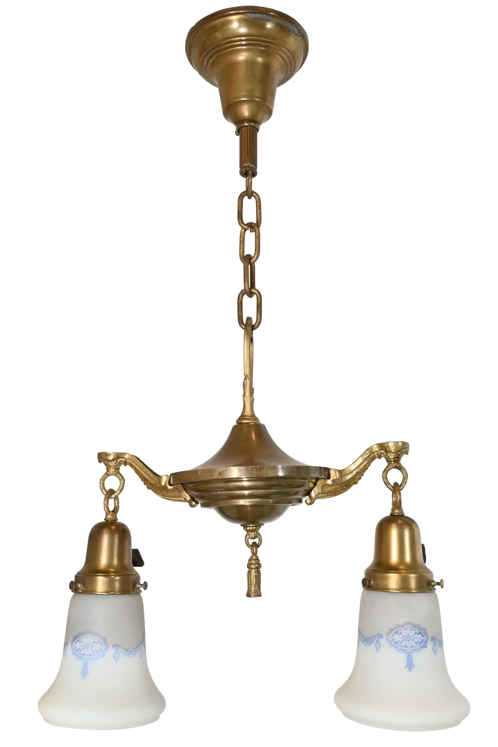 26196+brass+two+arm+pan+fixture+with+blue+and+gray+stenciled+shade+1.jpg