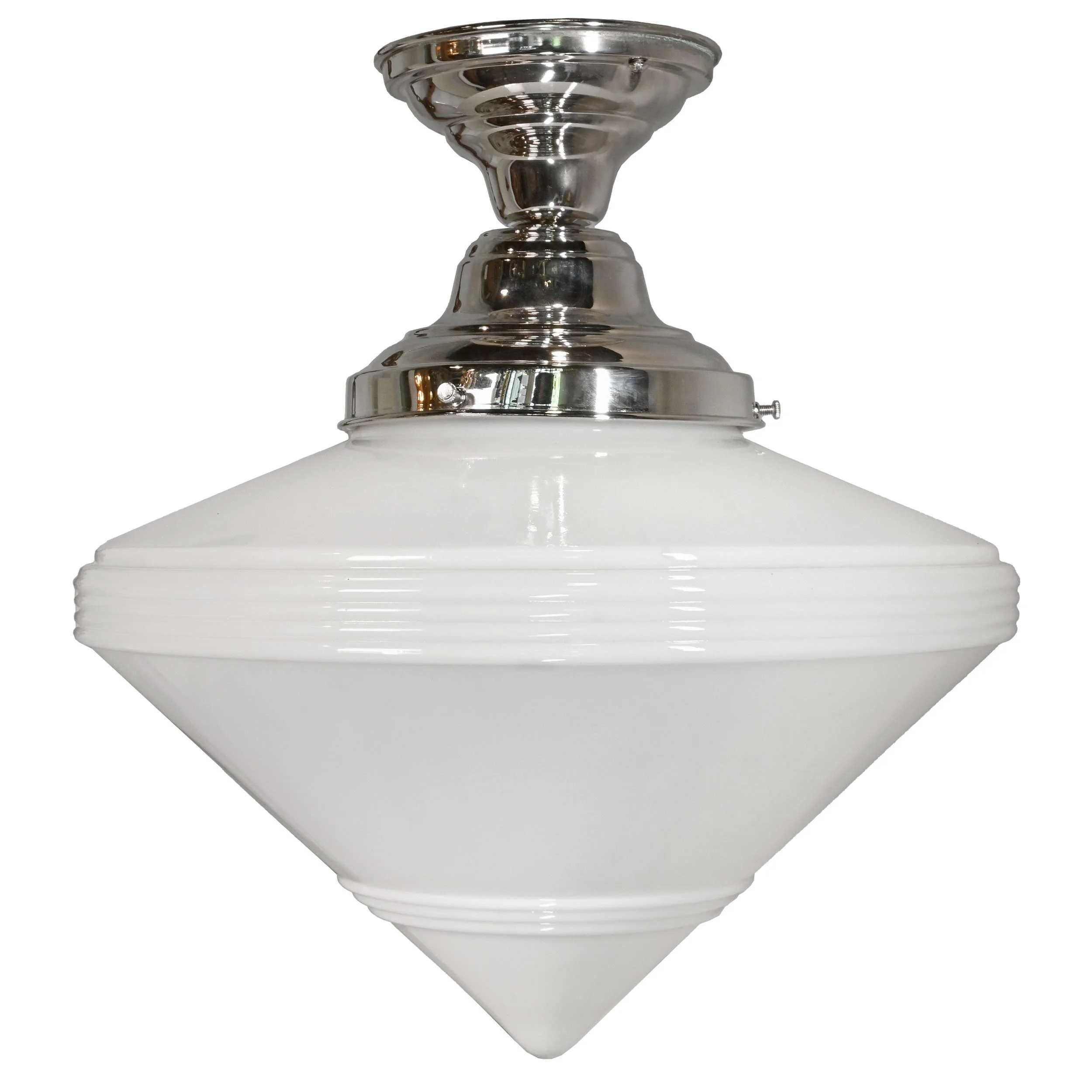 25550+14+inch+midcentury+modern+pointed+milk+glass+shade+on+nickel+flush+mount+1.jpg