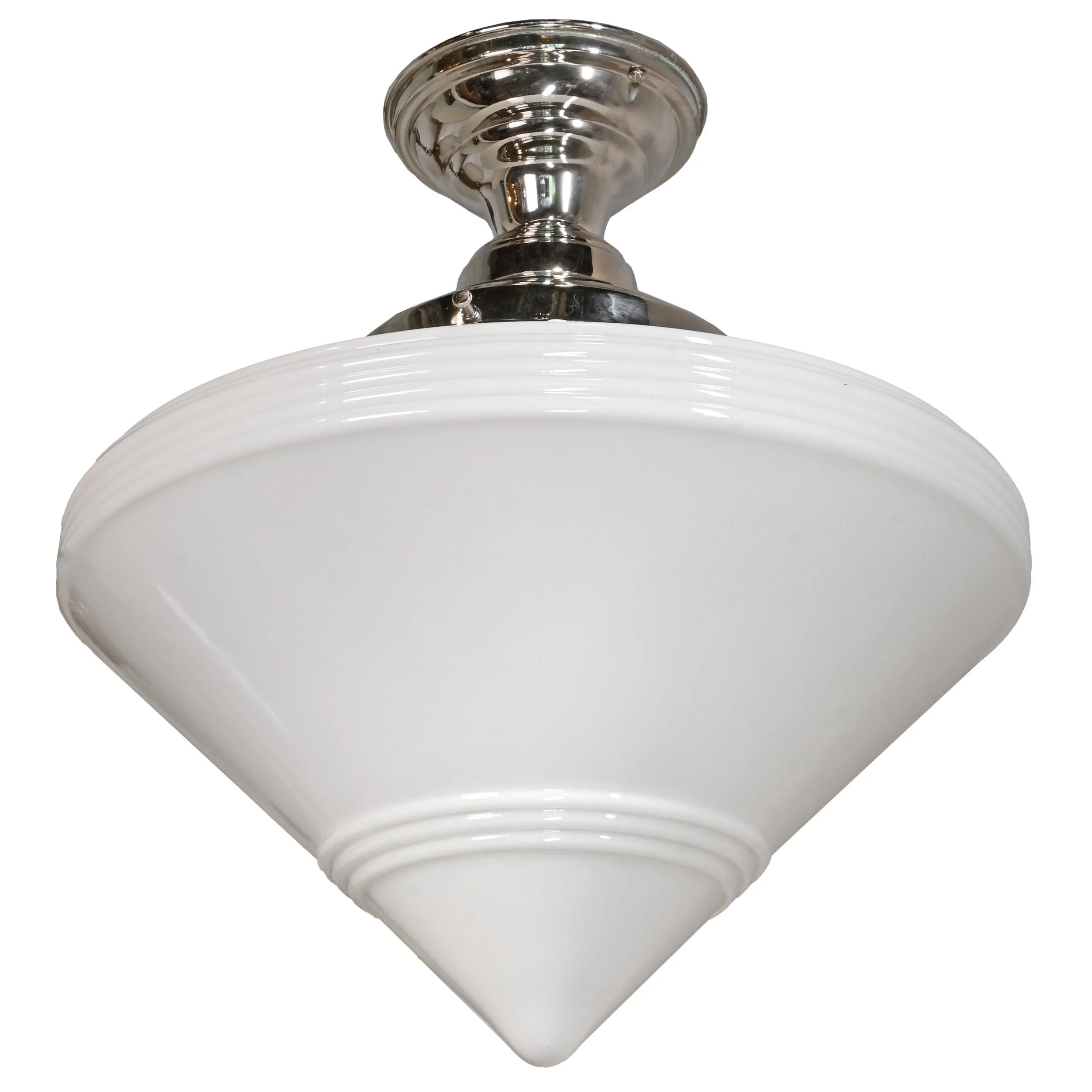 25550+14+inch+midcentury+modern+pointed+milk+glass+shade+on+nickel+flush+mount+2.jpg