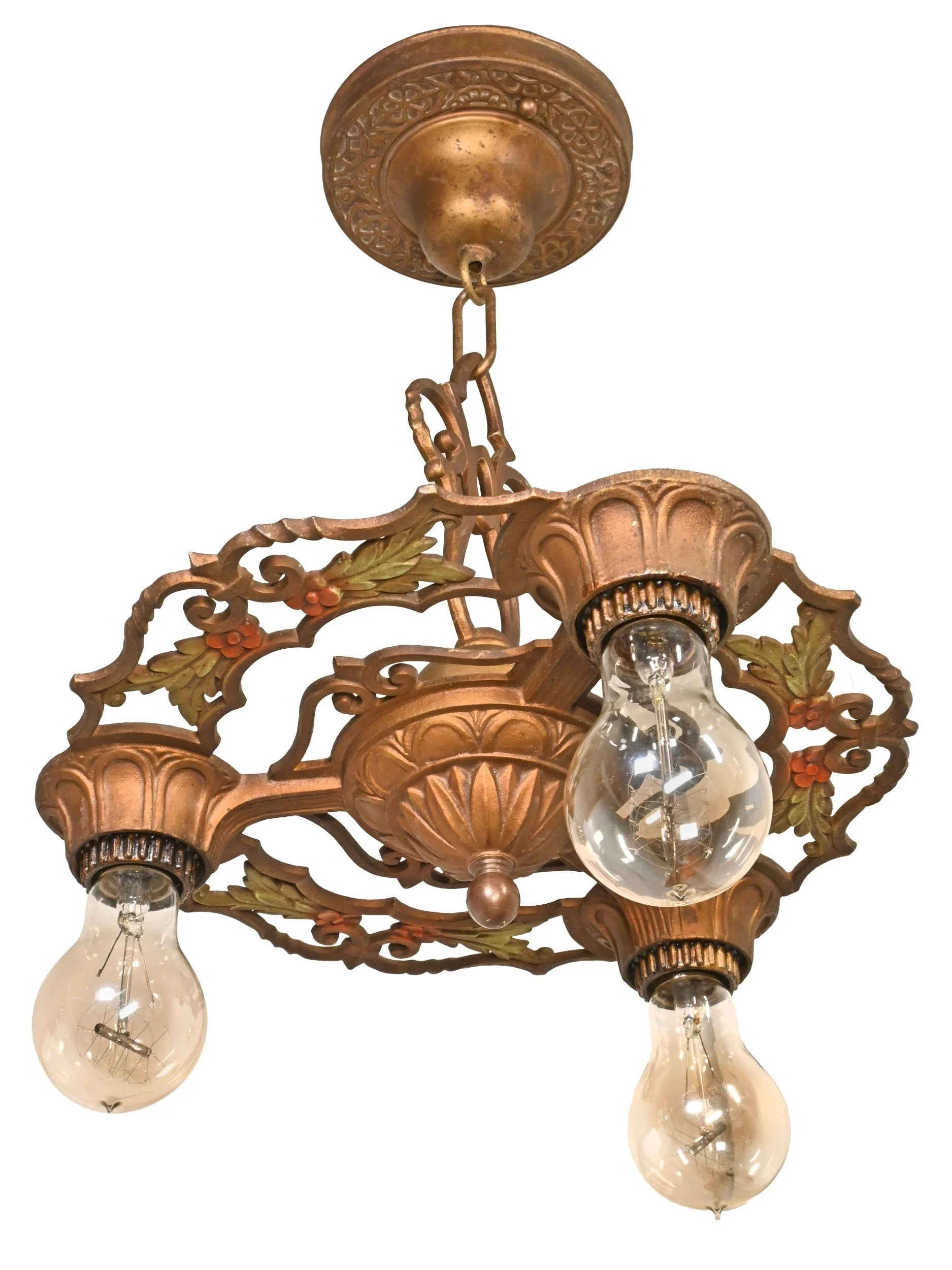 25547+cast+iron+polychrome+three+bare+bulb+chandelier+2.jpg
