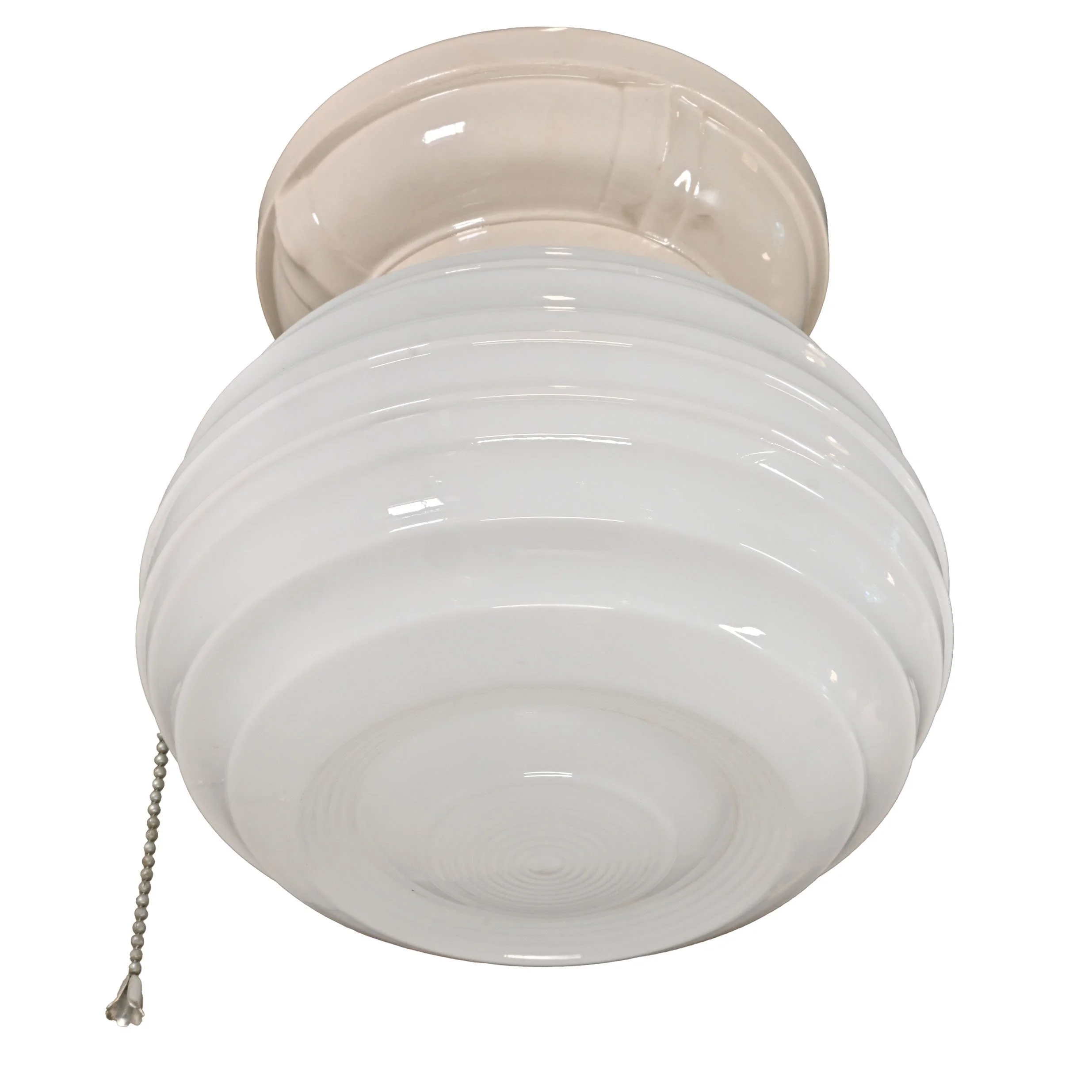 25553+midcentury+modern+beehive+milk+glass+globe+on+porcelain+flushmount+2.jpg