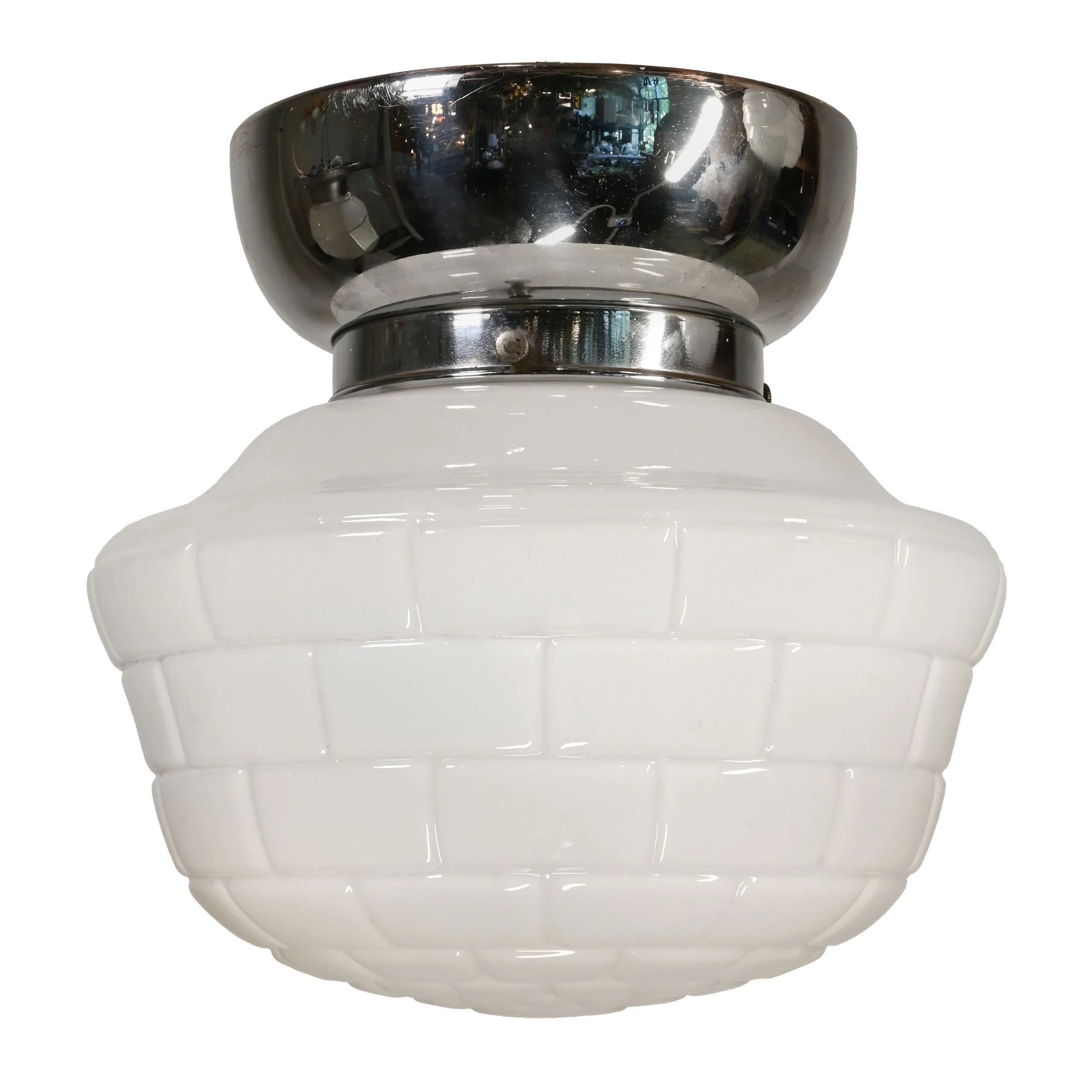 25551+igloo+milk+glass+shade+on+chrome+flushmount+1.jpg