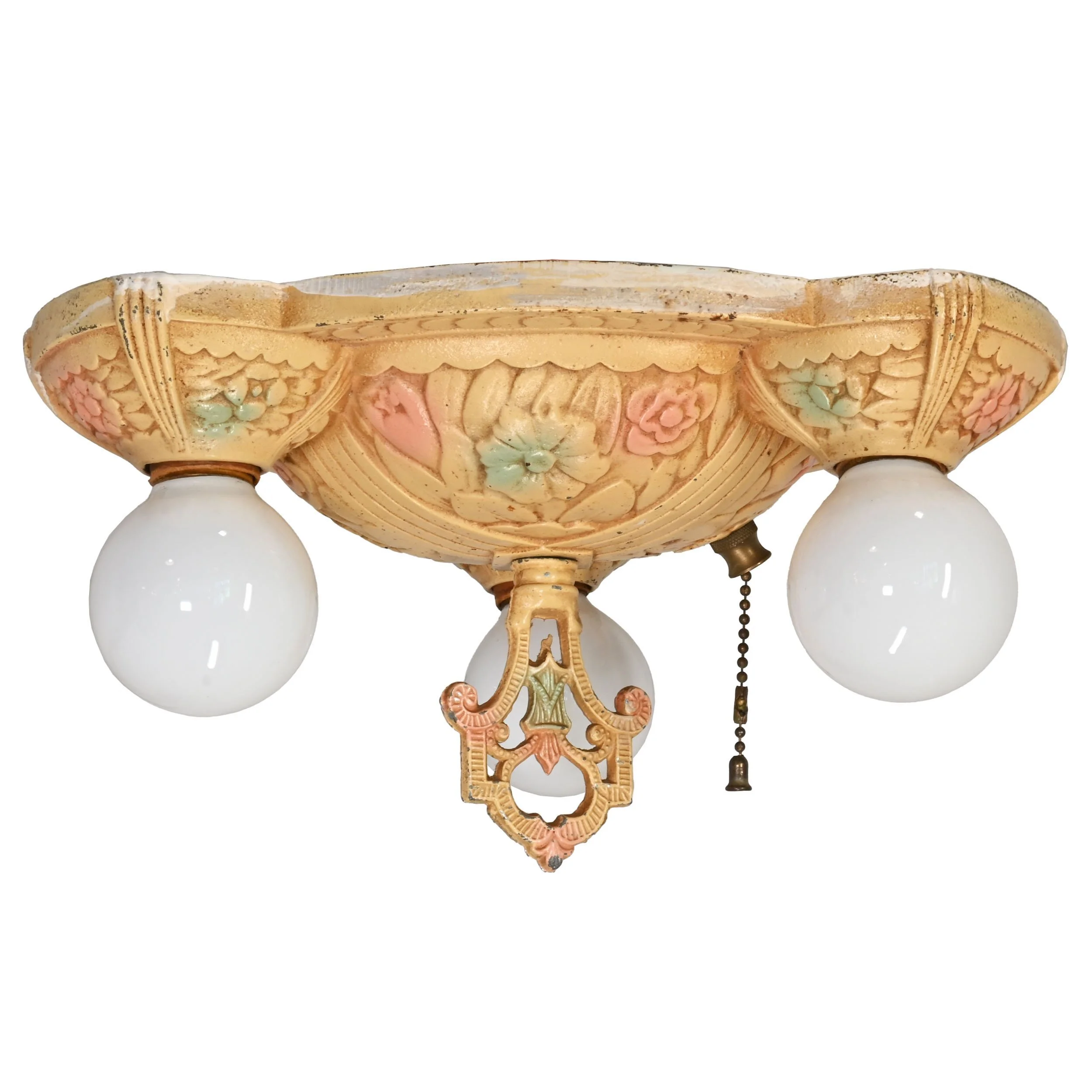 25557+cast+iron+polychrome+deco+bare+bulb+pull+chain+flushmount+1.jpg