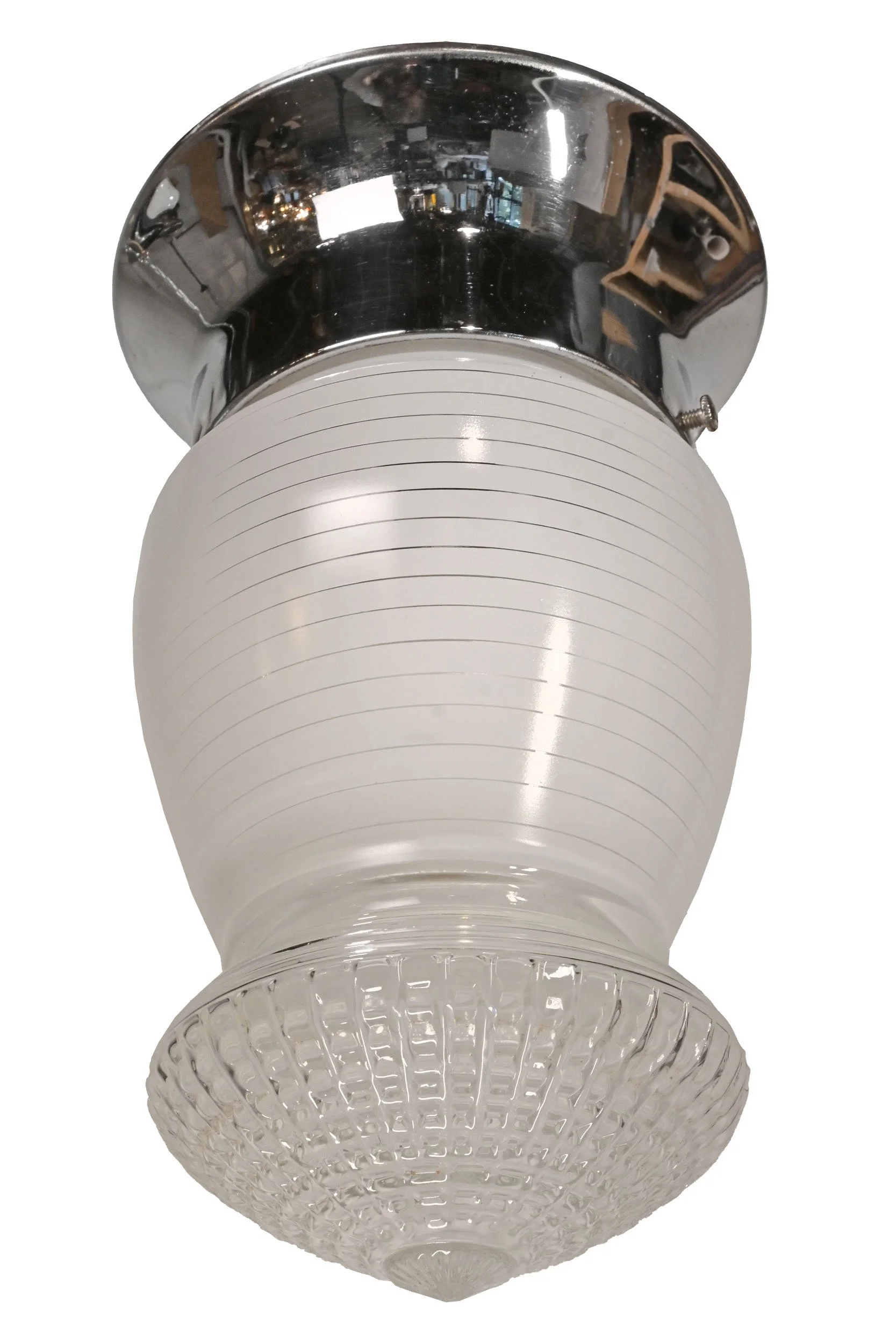 25555+unique+midcentury+modern+white+striped+shade+on+chrome+flush+mount+2.jpg