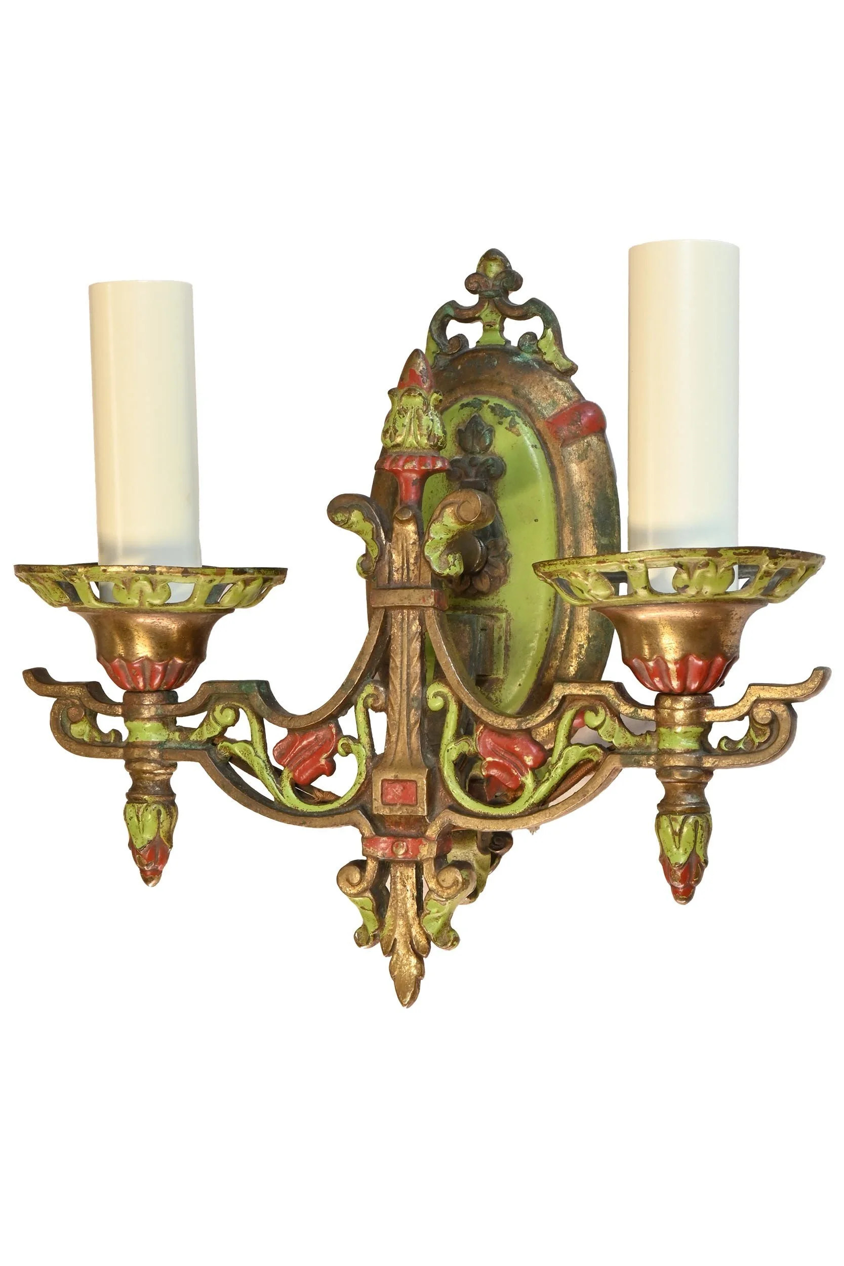 25698+cast+brass+polychrome+2+candle+sconce+2.jpg
