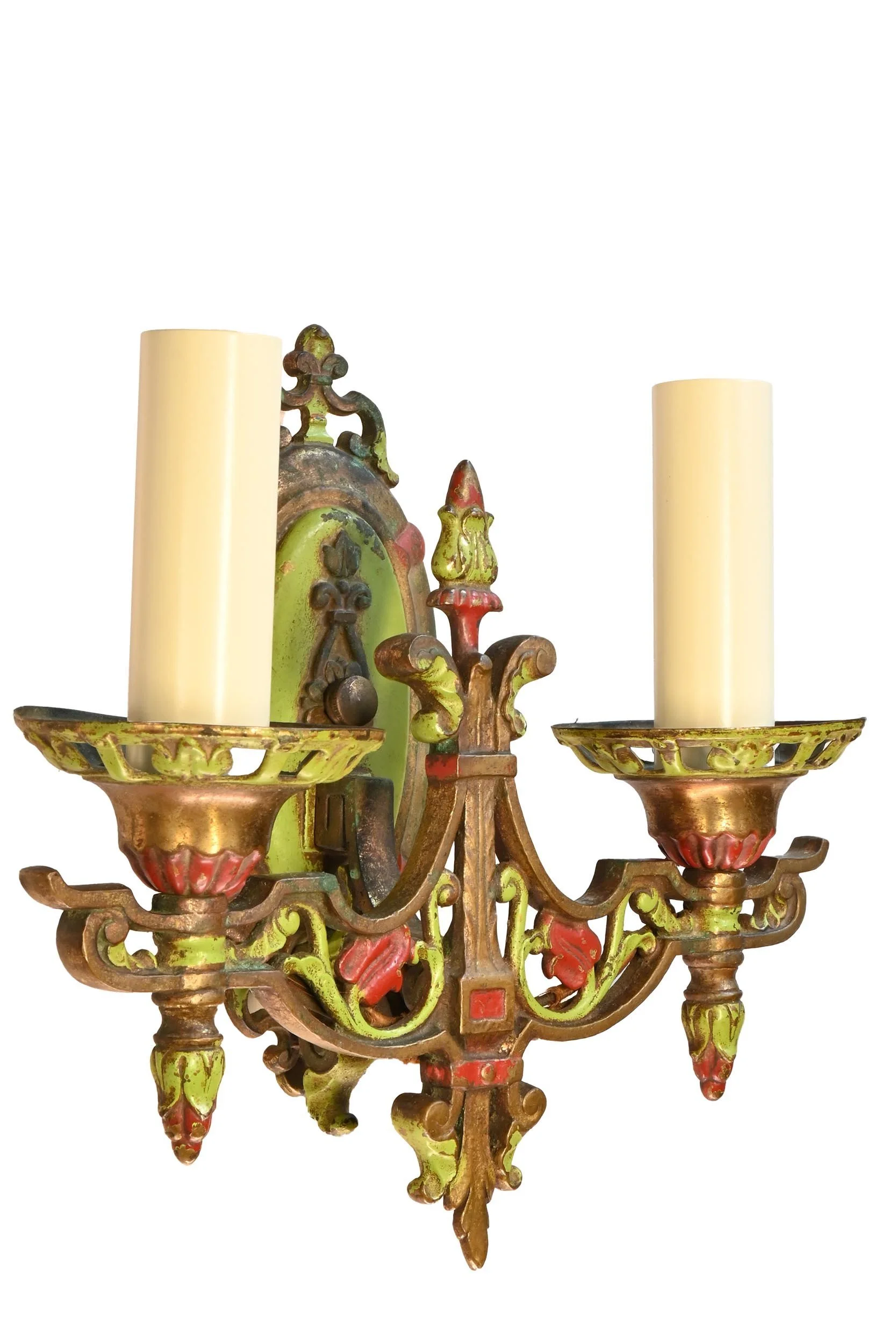 25698+cast+brass+polychrome+2+candle+sconce+3.jpg