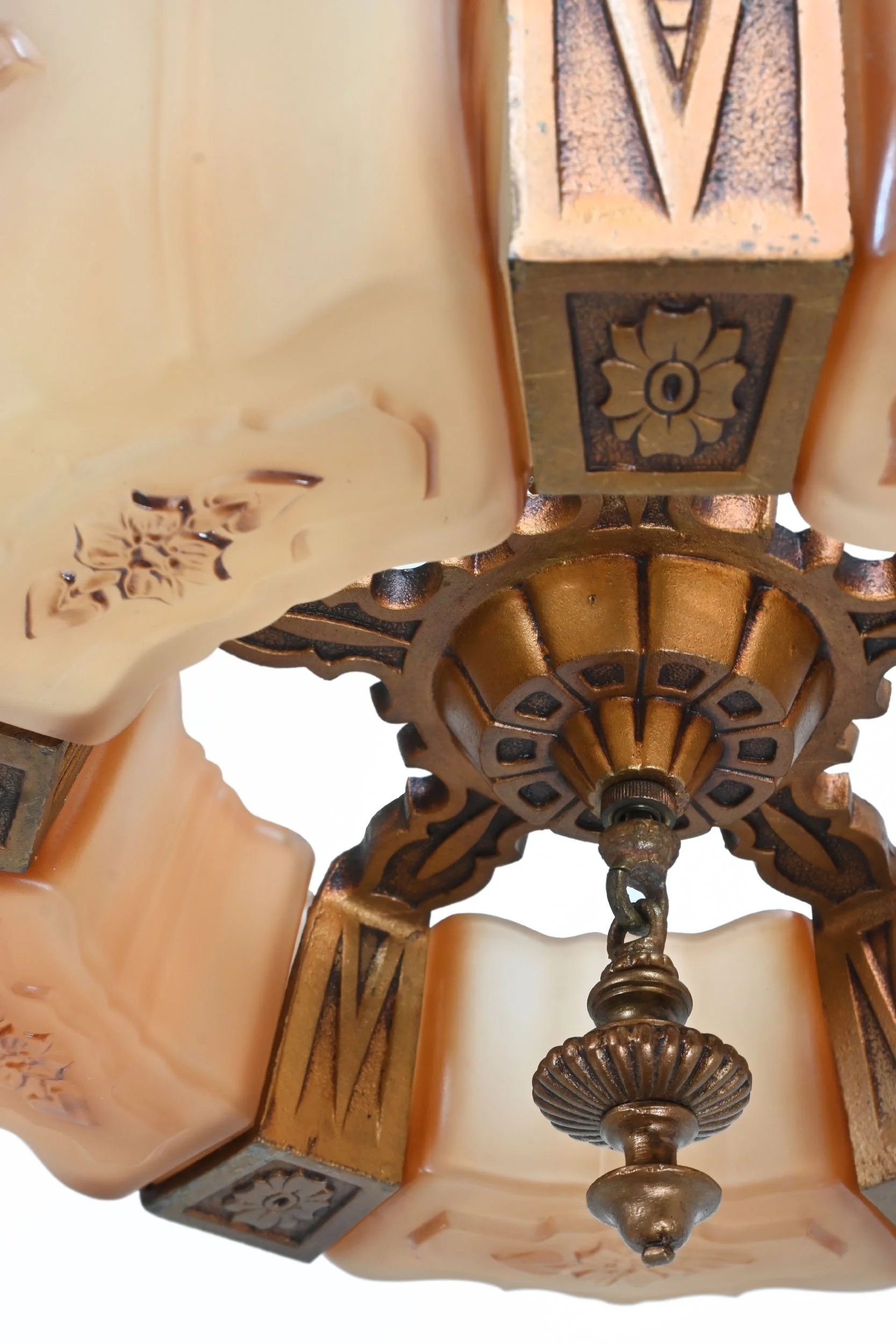 25733+cast+iron+tudor+floral+five+slip+shade+chandelier+3.jpg