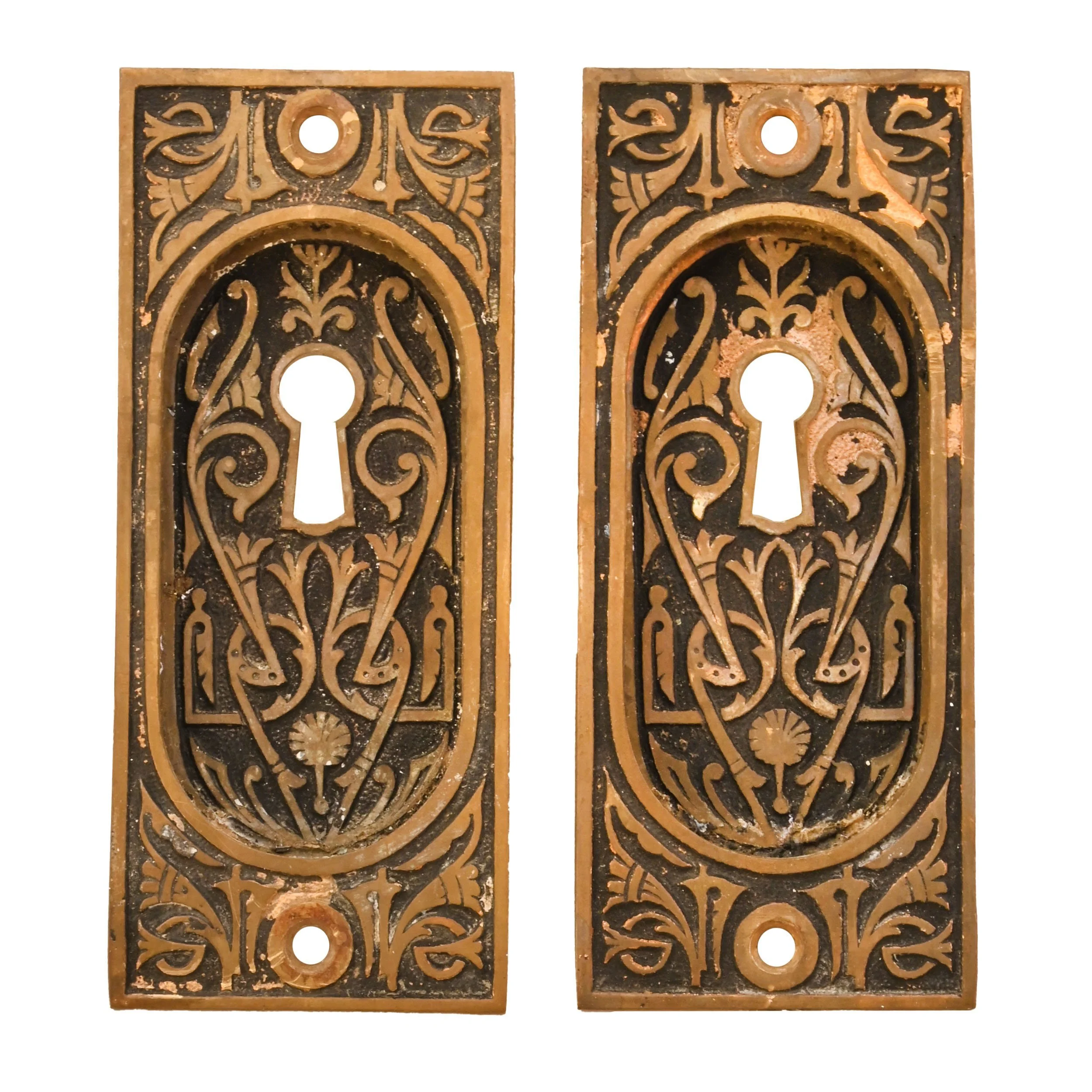 25563+cast+brass+art+nouveau+pocket+door+pull+pair+1.jpg