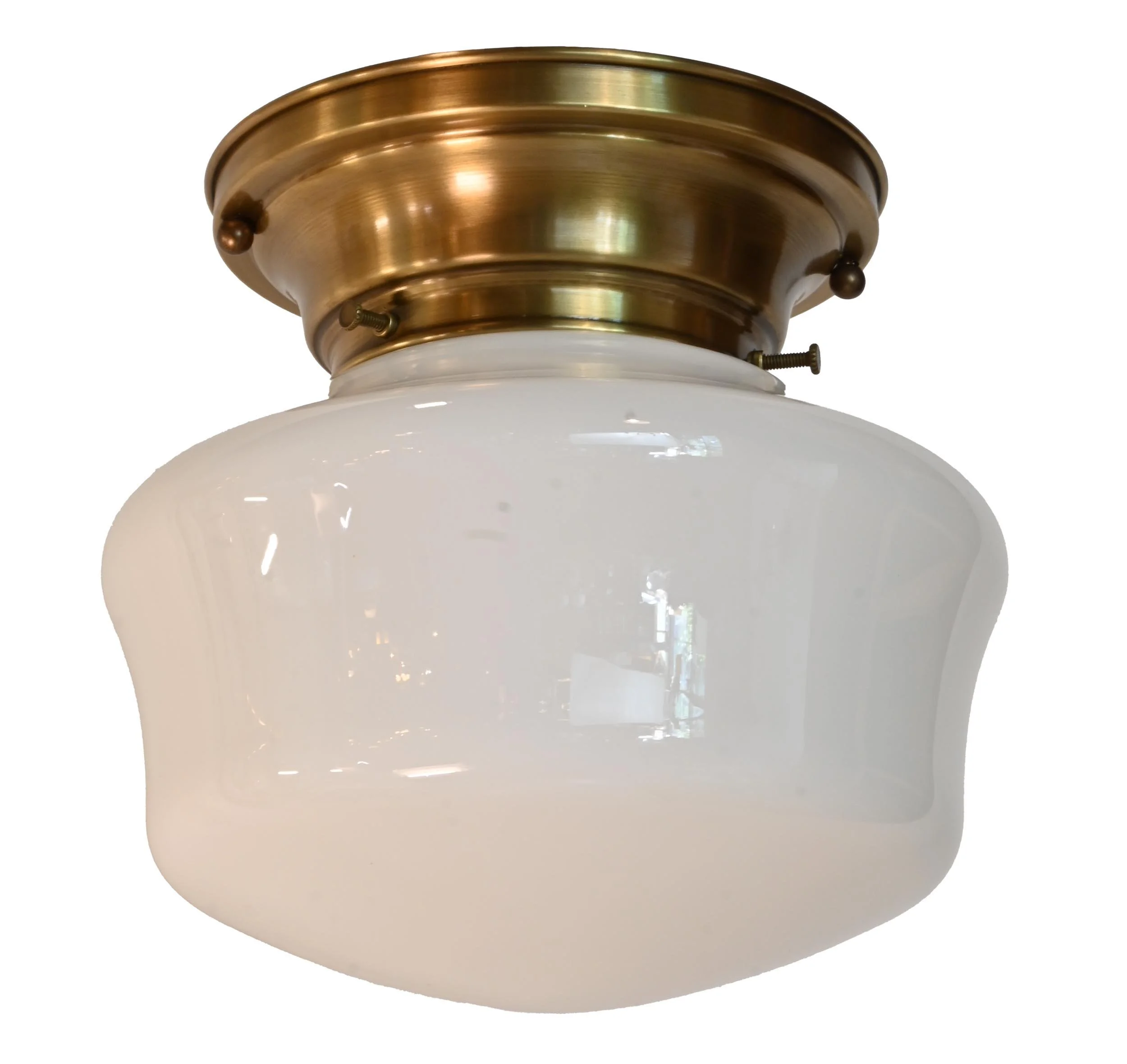 25750+8+inch+schoolhouse+with+antique+brass+fitter+ceiling+huggers+2.jpg