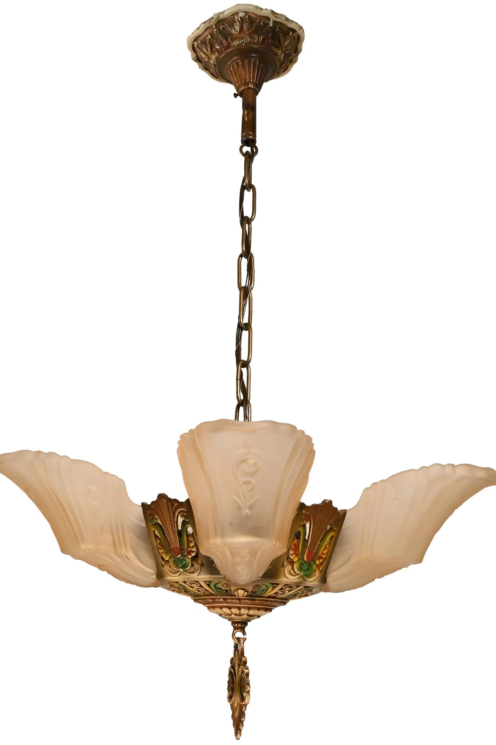 26212+slip+shade+polychrome+amber+glass+chandelier+3.jpg