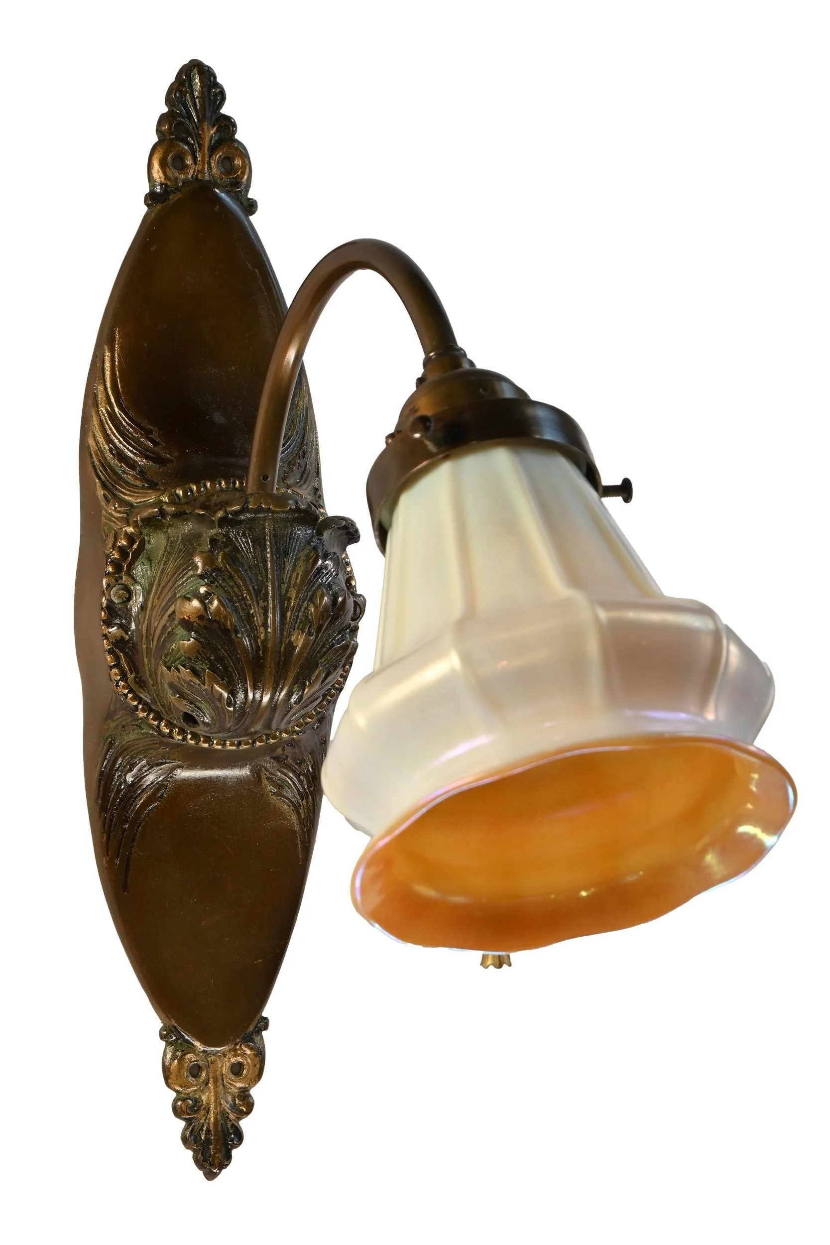 25886+bronze+acanthus+leaf+sconce+with+stueben+shade+4.jpg
