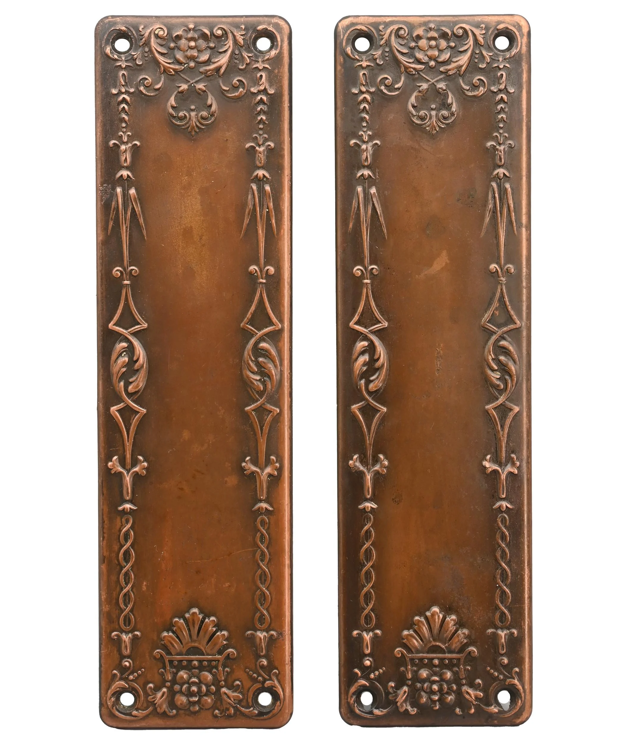 yale towne push plate pair arcadian pattern