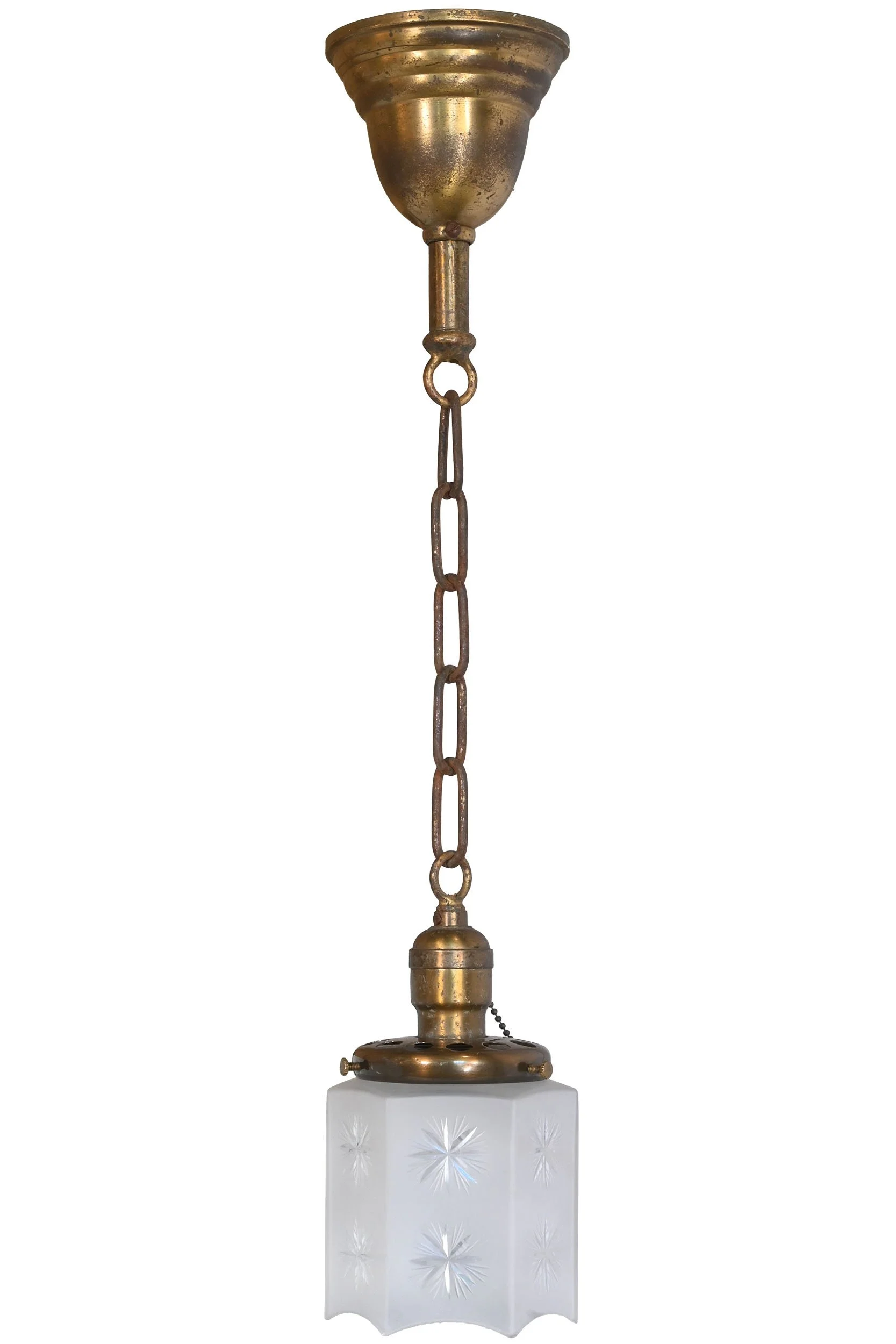27528 hexagonal frosted etched star shade on brass pendant 1.jpg