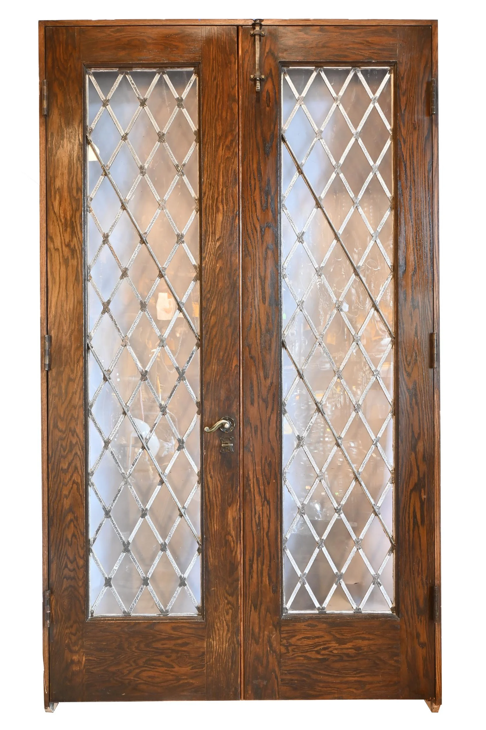 full view leaded glass full view double french doors oak/pine in jamb