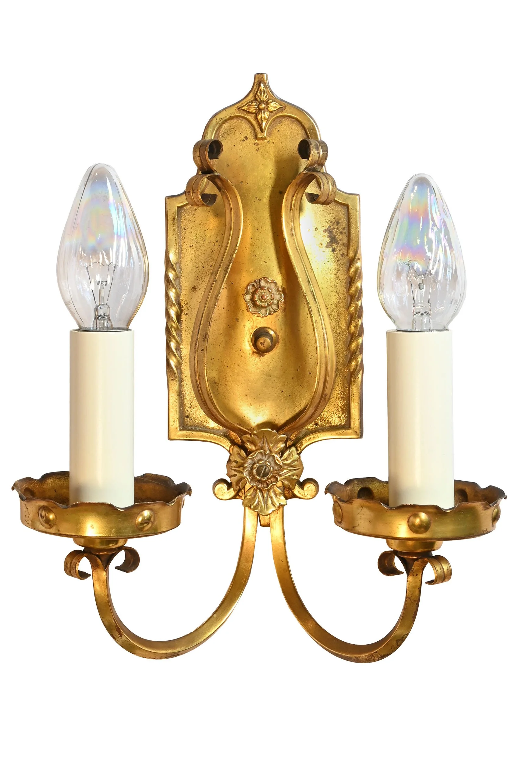 27310 brass tudor curly arm sconce pair 3.jpg