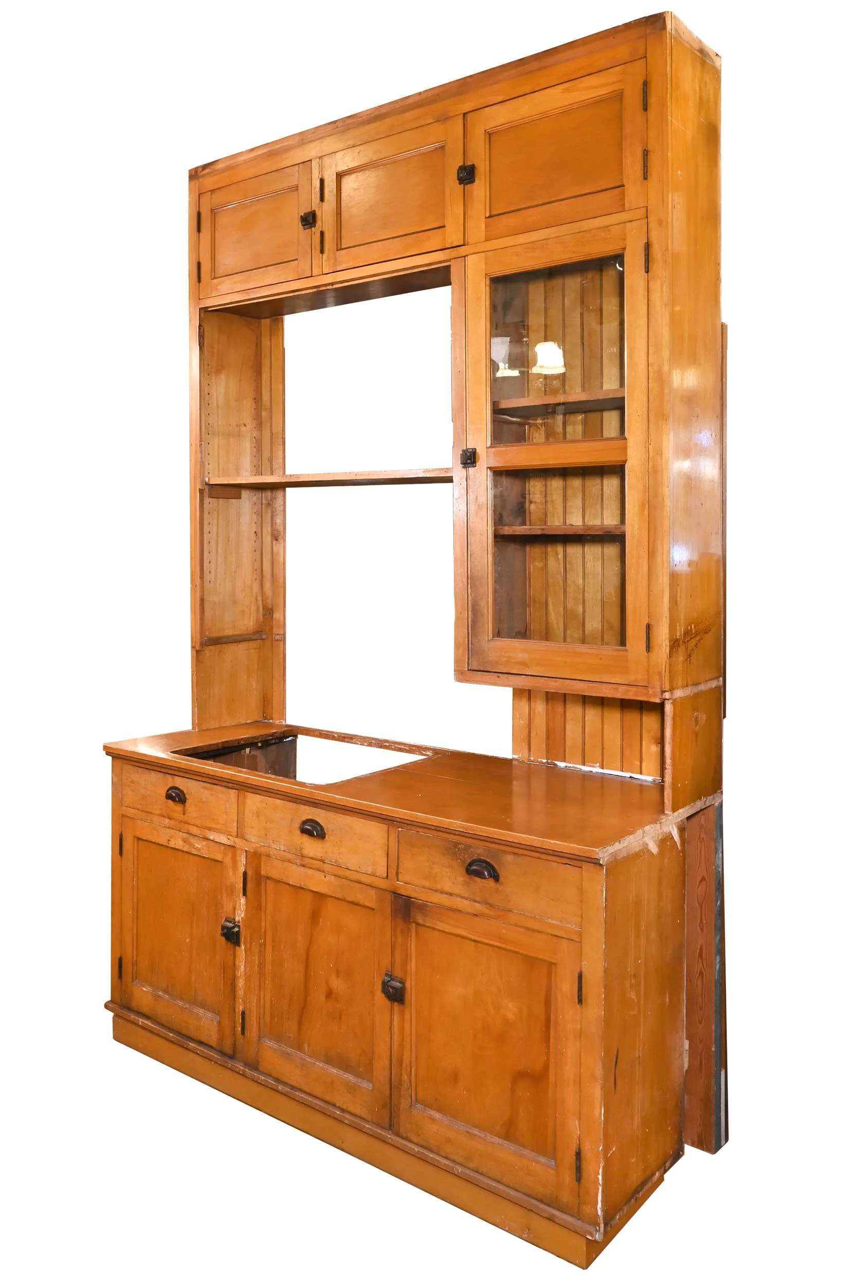 27741 small birch over sink kitchen cabinet unit with glass door 2.jpg
