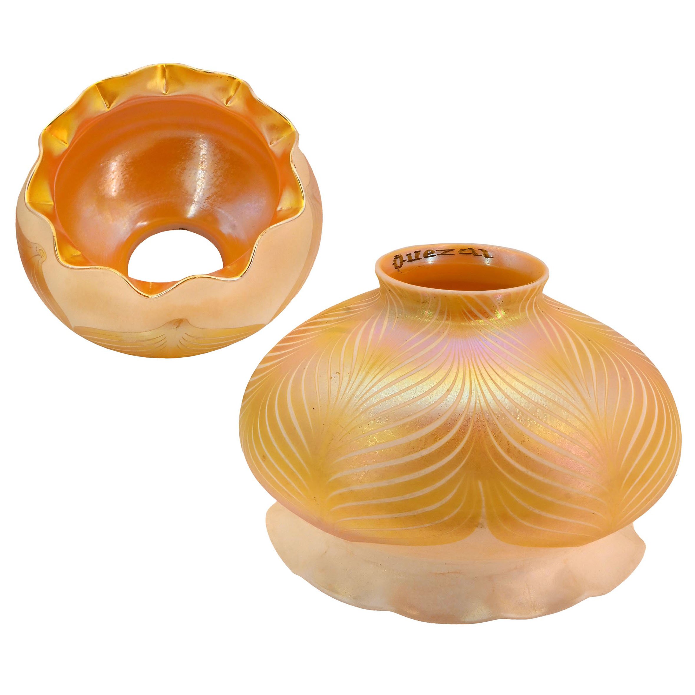 27287 pulled feather gold quezal set of 5 2.jpg