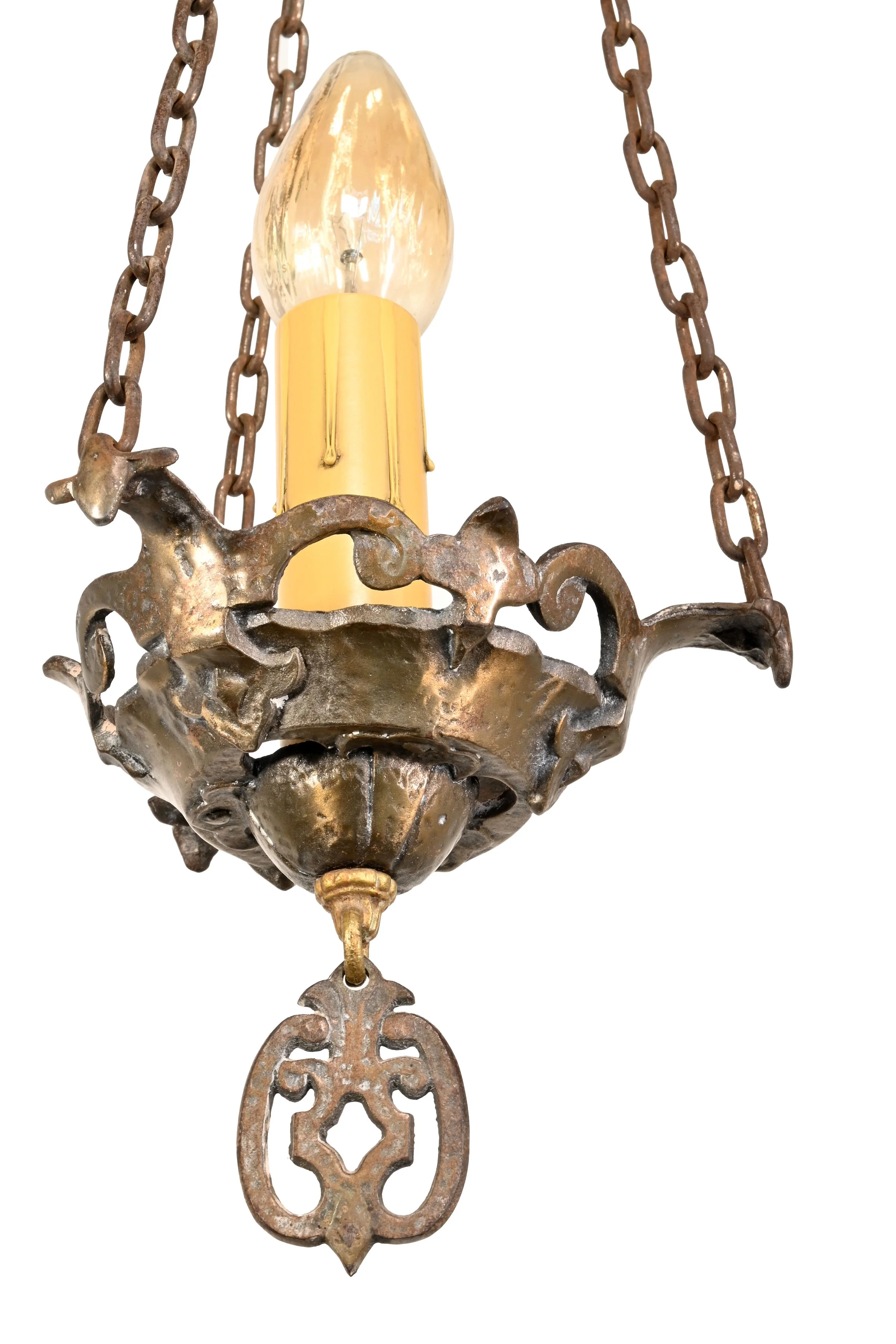 63023 hammered iron single candle hall pendant 3.jpg