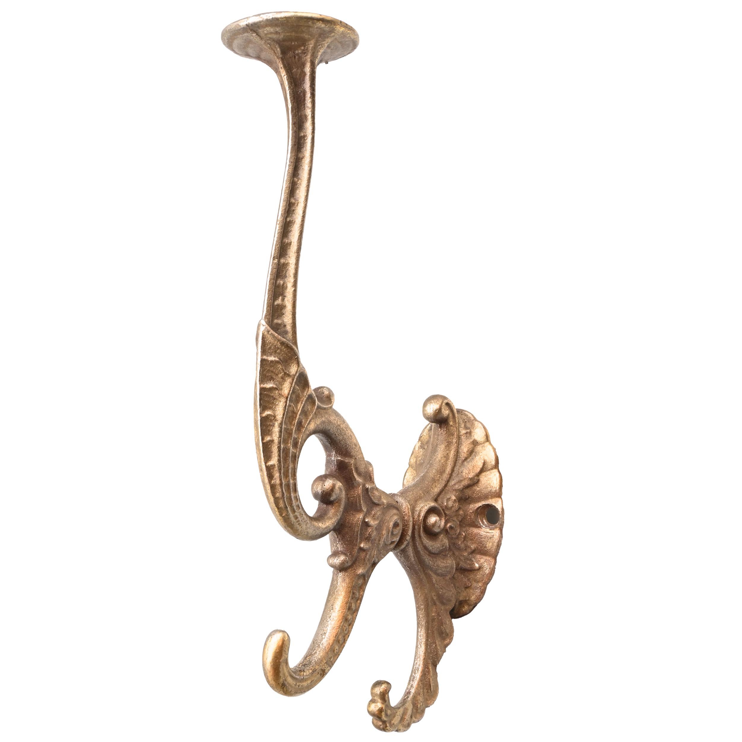 high victorian brass plated hat and cloak two arm hook