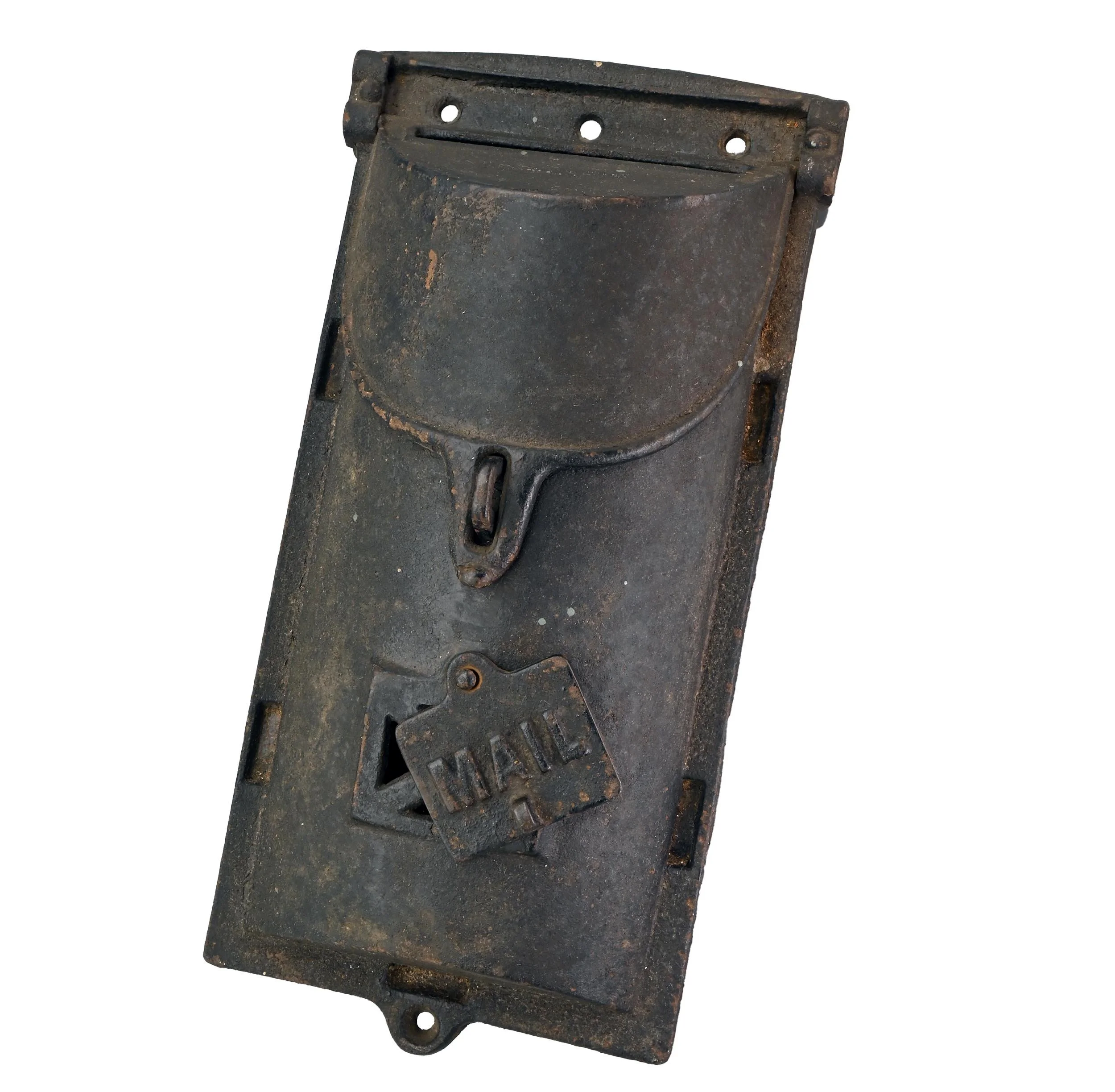 wrought iron wall mount mailbox with swing peek window and lock closure